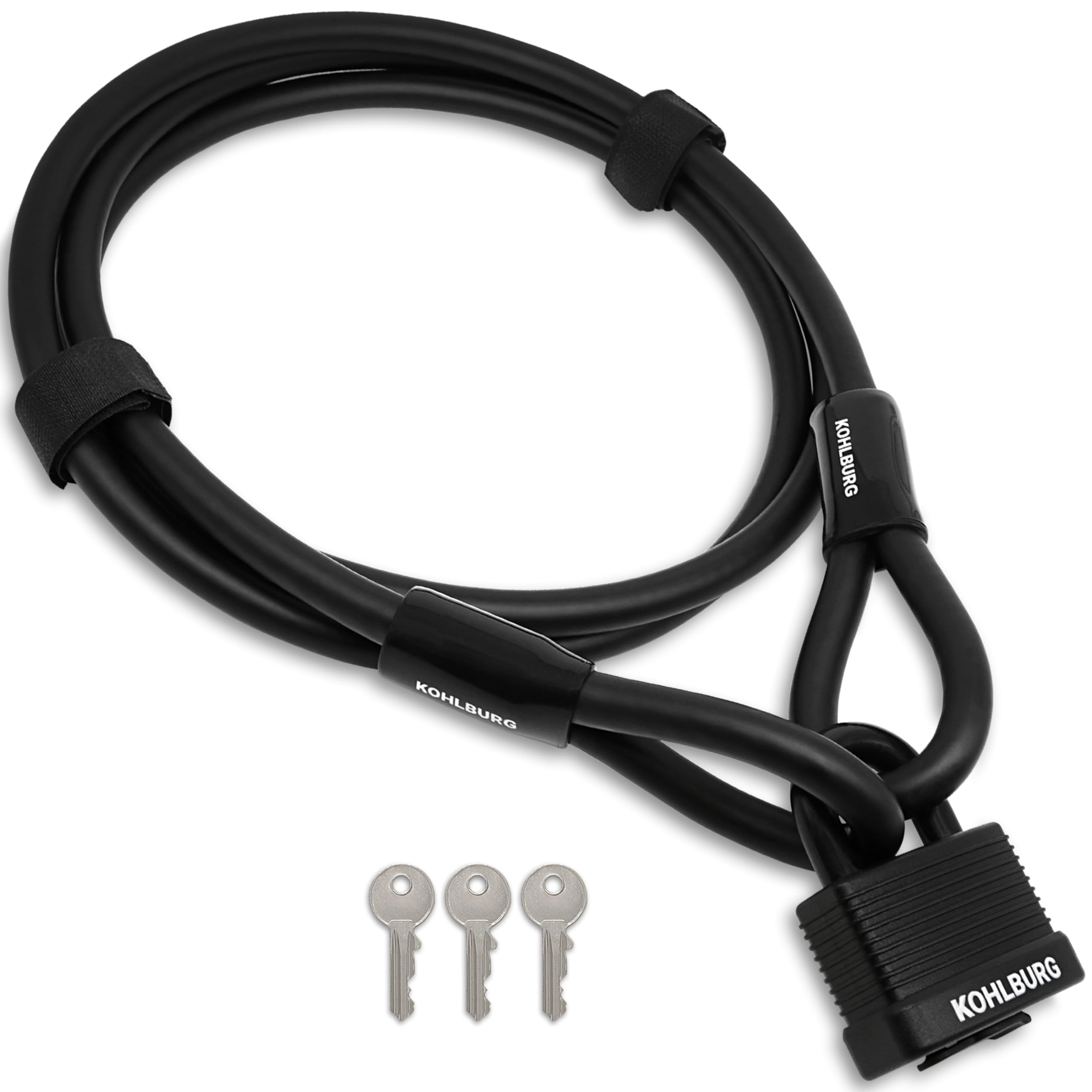 Antivol Câble Acier 10m KOHLBURG - Cadenas Sans Clé Pour Vélo Et Meubles Jardin