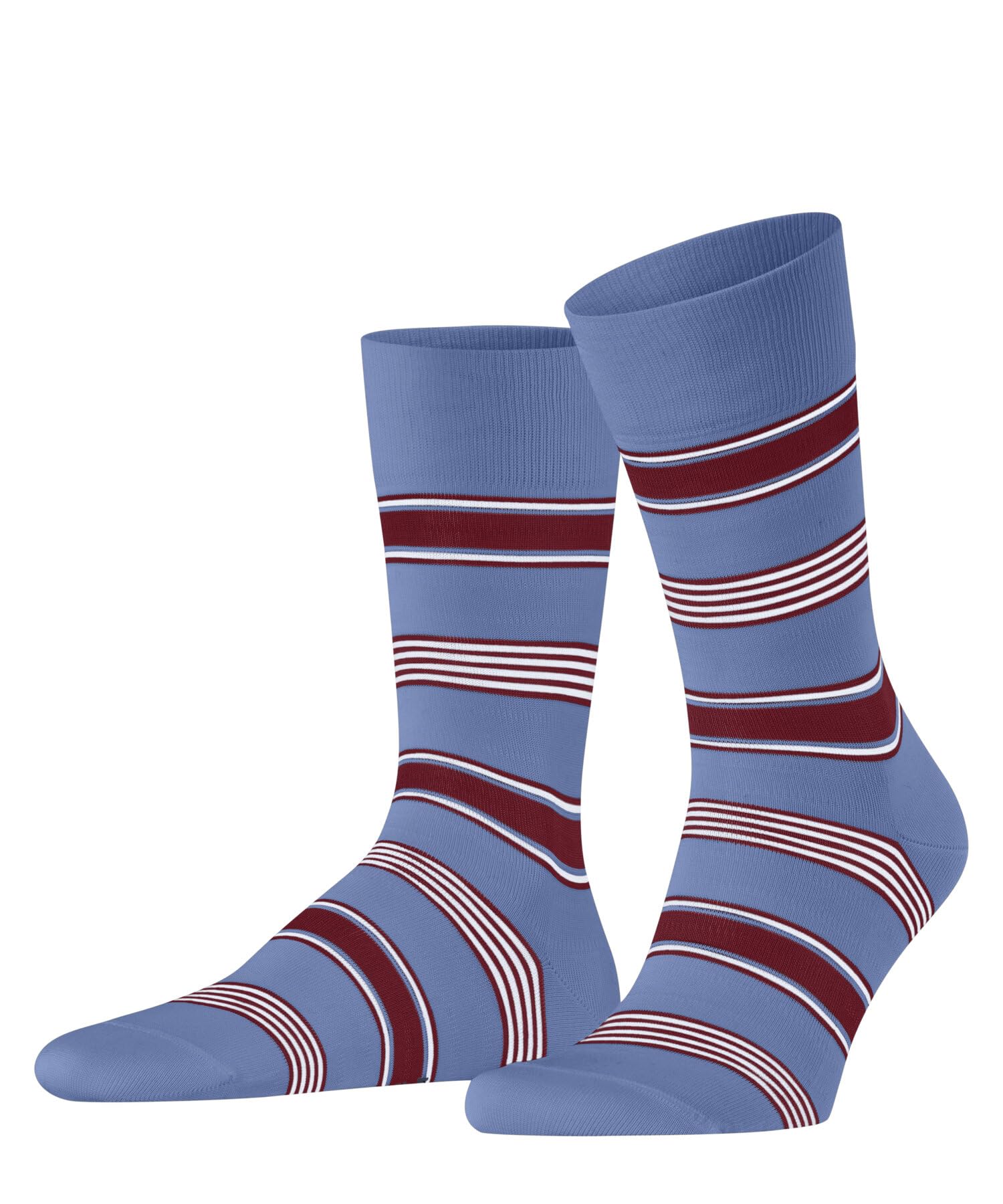 Falke Men's Blue Cornflower 6554 Marina Stripe M So Cotton Patterned 1 Pair Socks, 8.5-9.5