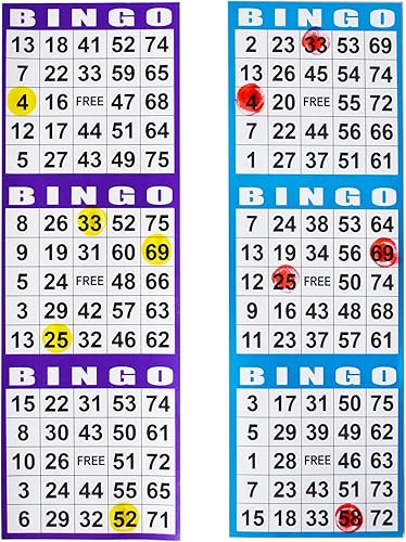 Miniatura 5 de SEETOOOGAMES Tarjetas de juego de papel de bingo - 3 cartas - 100 libros de 10 hojas