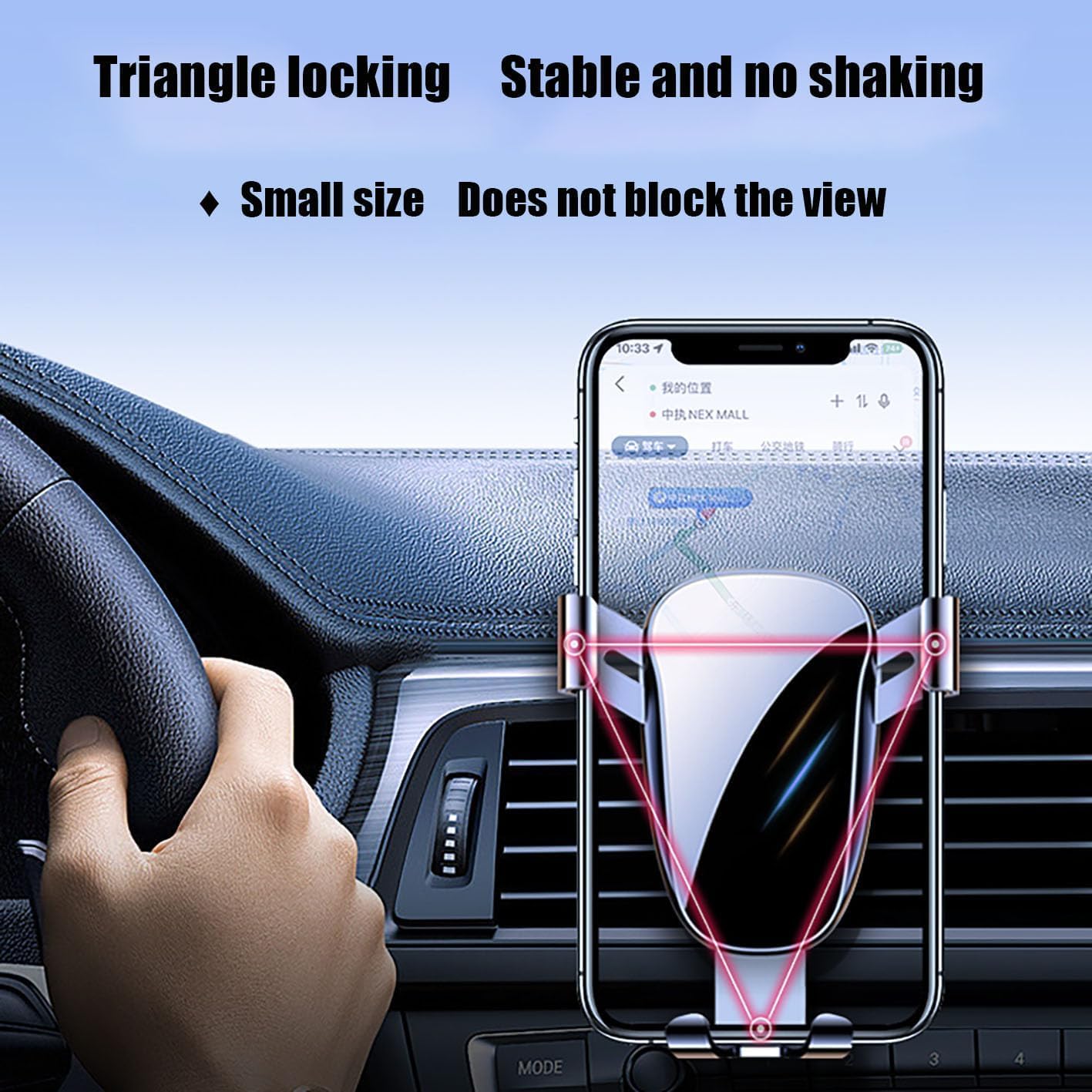 Magnetyczny uchwyt na telefon komórkowy do Ford Mustang Mach-E 2024 Obrót o 360° Uchwyt Samochodowy Kompaktowy i stabilny uchwyt wentylacyjny, czarny