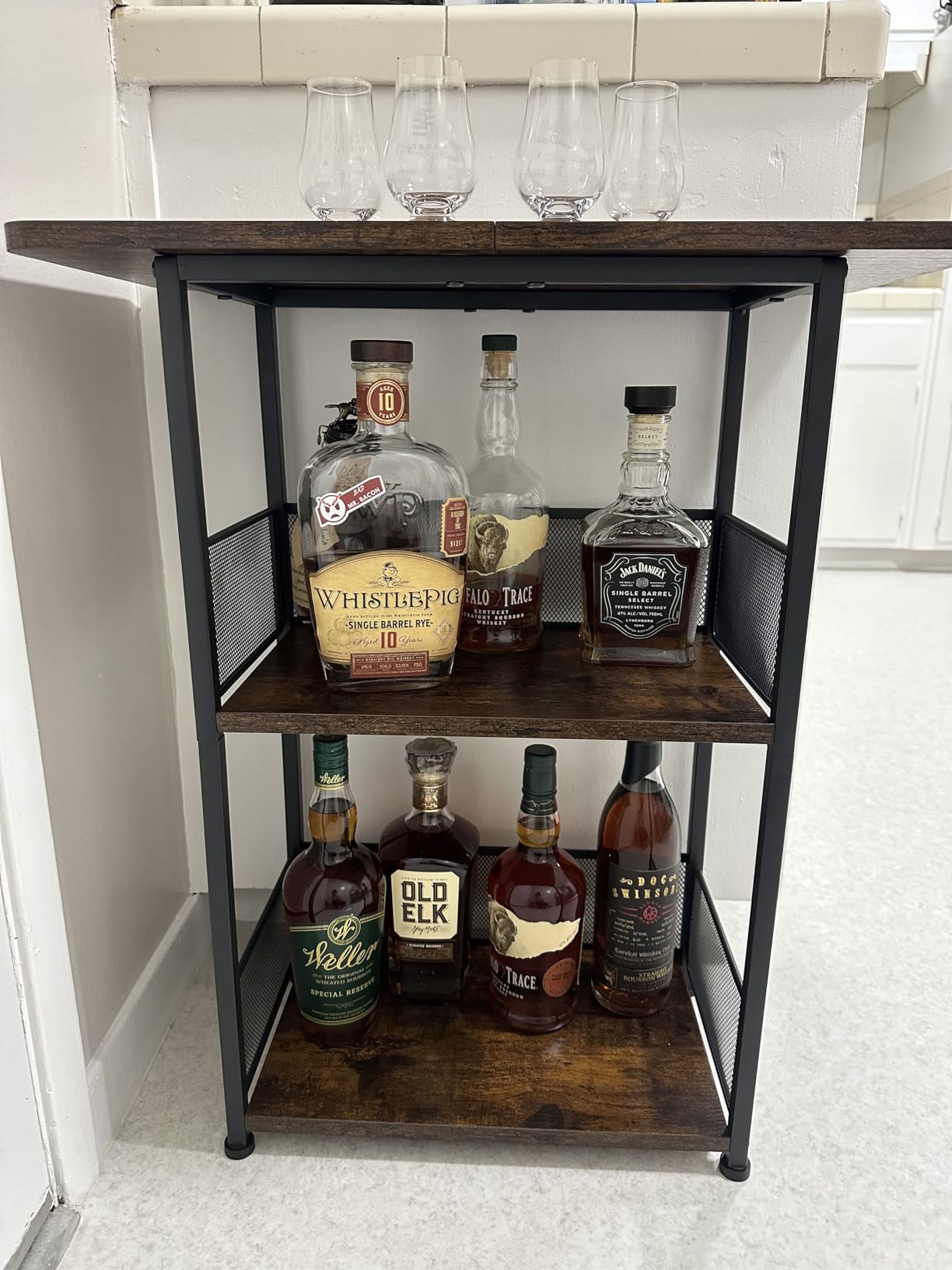 $9/mo - Finance Floor Standing Freestanding Whiskey Rack: 3 Tier Wine ...