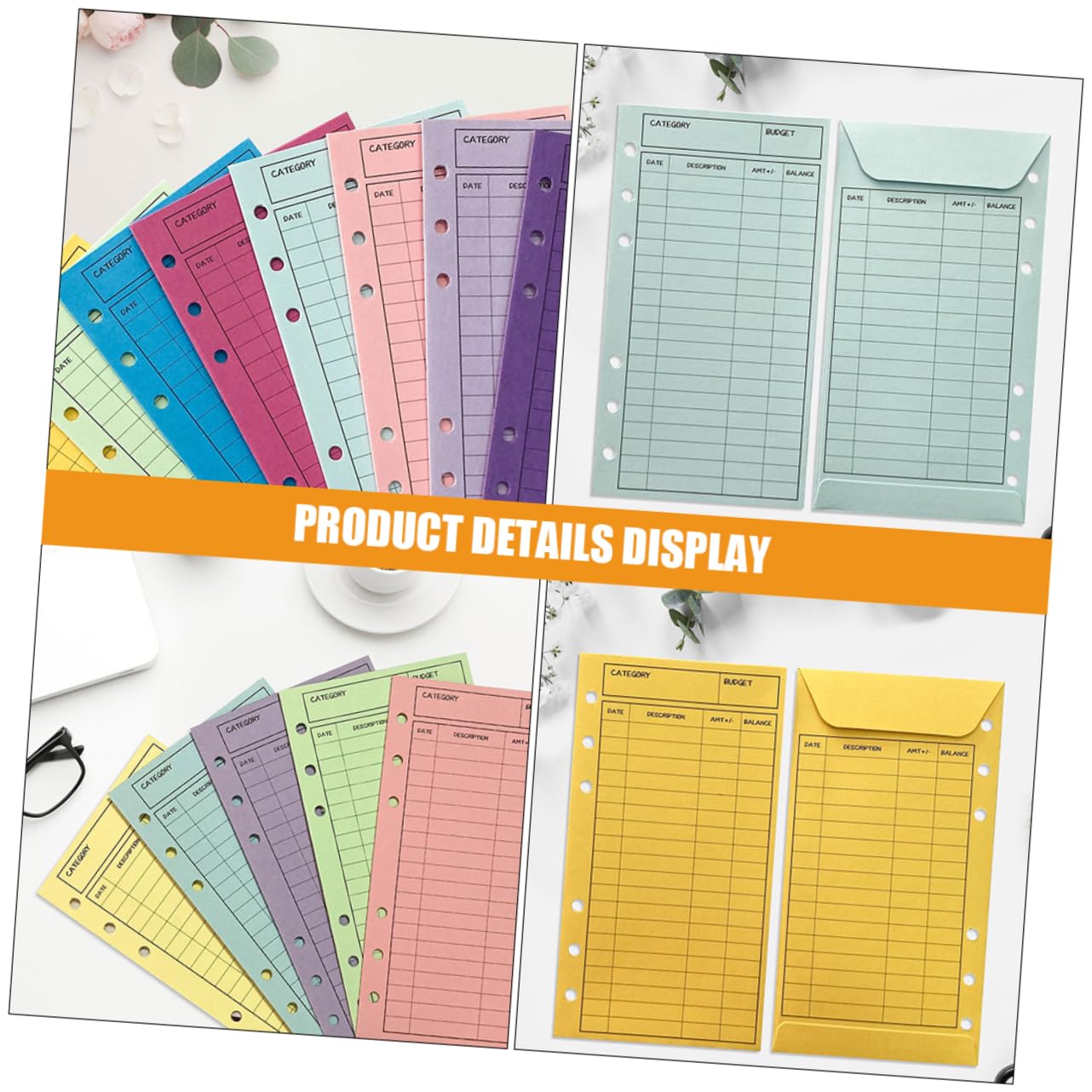 NUOBESTY 3 Set di Raccoglitori per Budget Buste per Denaro Buste per Contanti Tasche Decorative per Libri Contabili Pezzi * 3