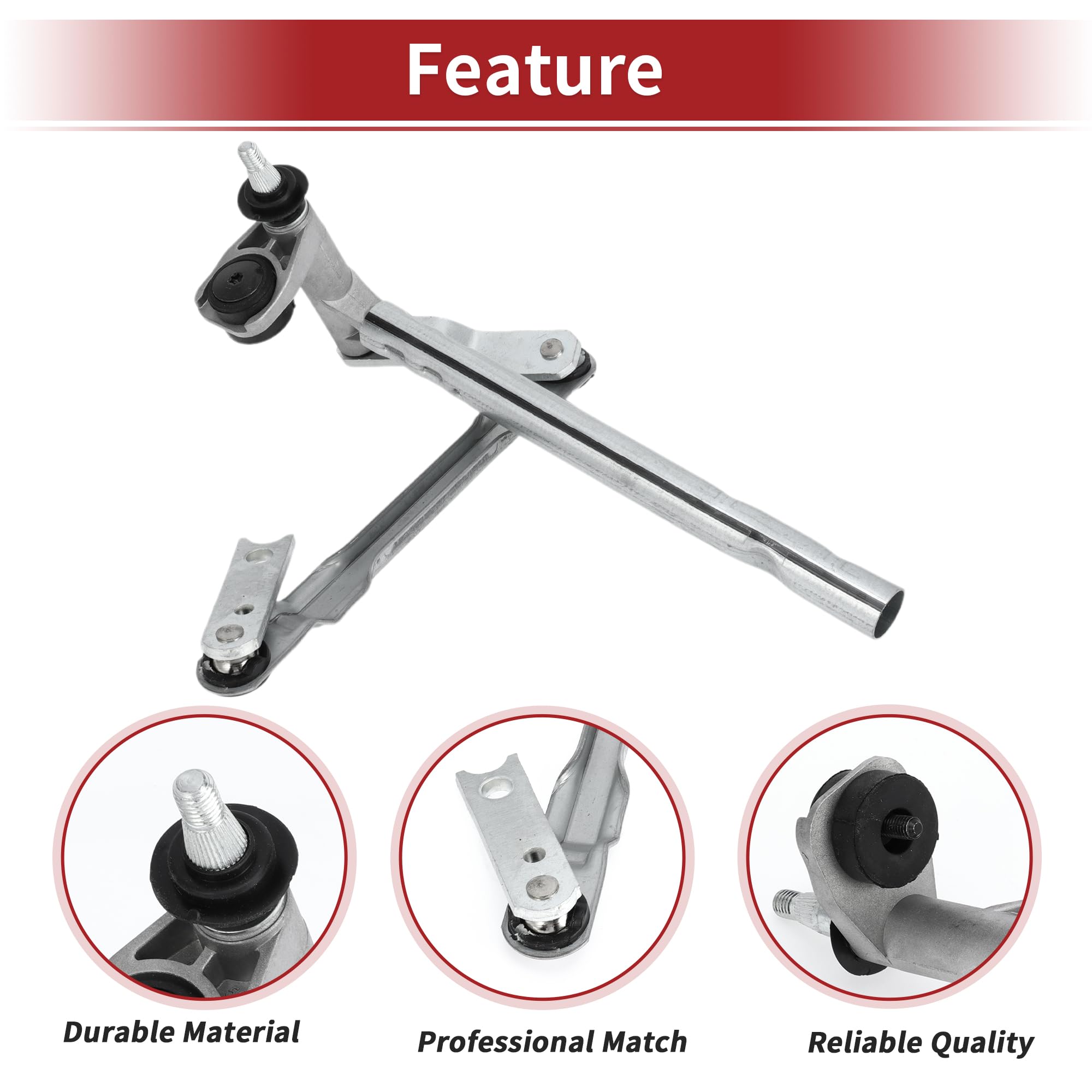 A ABSOPRO Palanca De Enlace Limpiaparabrisas Para Seat Altea 04-15 1Pc | 1 Pc, Metal, Plateado, Oe 5P0955601B, Para Seat Altea Xl 04-15, Reemplazo No Oem