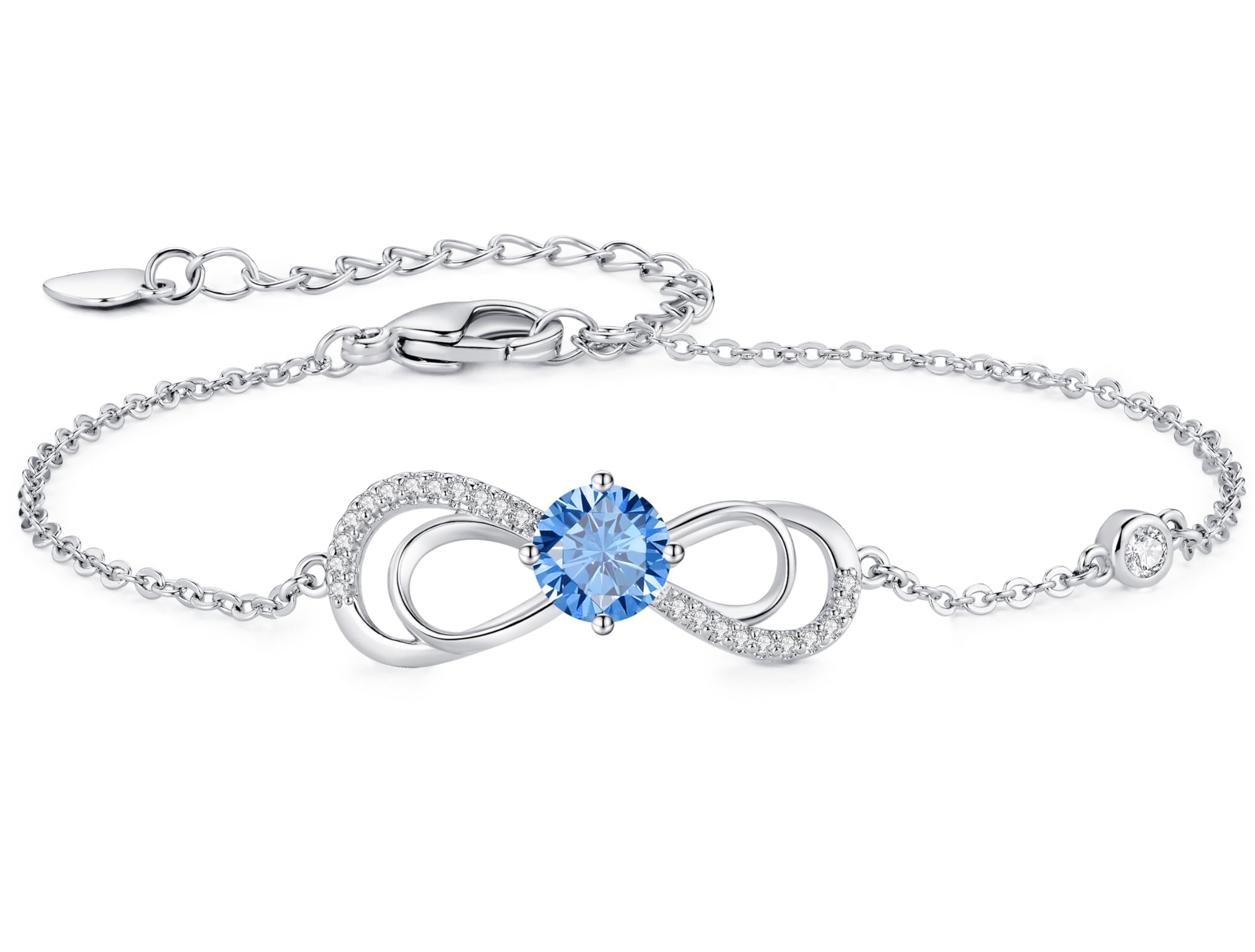 CDE Infinity Armband Damen Herz Geburtsstein Armkette Rosegold Kristallen Armkette Schmuck Muttertag Valentinstag Weihnachtsgeschenke Geburtstag Geschenke für Frauen Freundin Mama