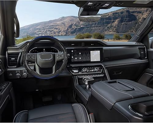 Miniatura 10 de GIANT PANDA Funda de volante para GMC Sierra - Funda para volante de automóvil para GMC Acadia Terrain Yukon - Rojo