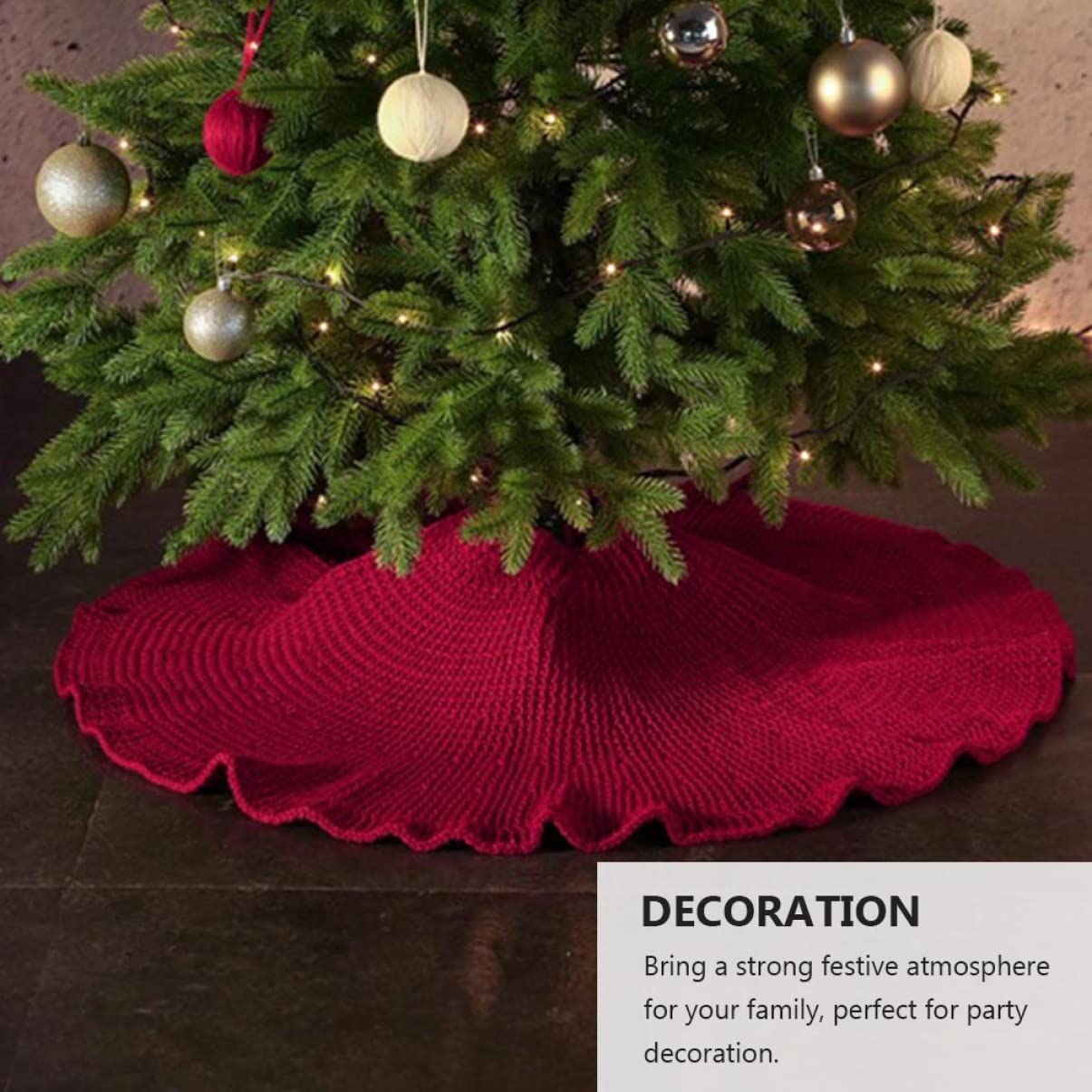 Cabilock 1pezzi Tappeto per Base Albero Sottopiedi per Albero di Natale Spesso e Morbido per Proteggere Pavimento e Moquette dagli Aghi