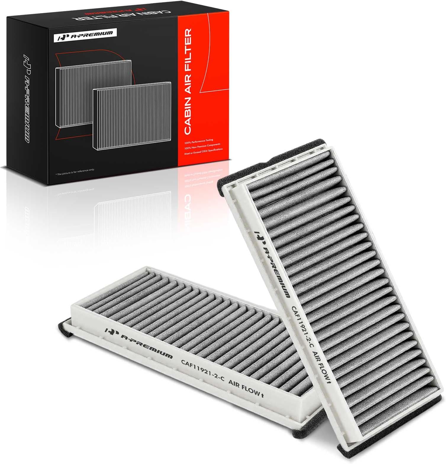 2-PC Behind Glove Box Cabin Air Filter with Activated Carbon Compatible with Mazda RX-8 RX8 2004-2011, MPV 2004-2006, Replace# LDY461J6X