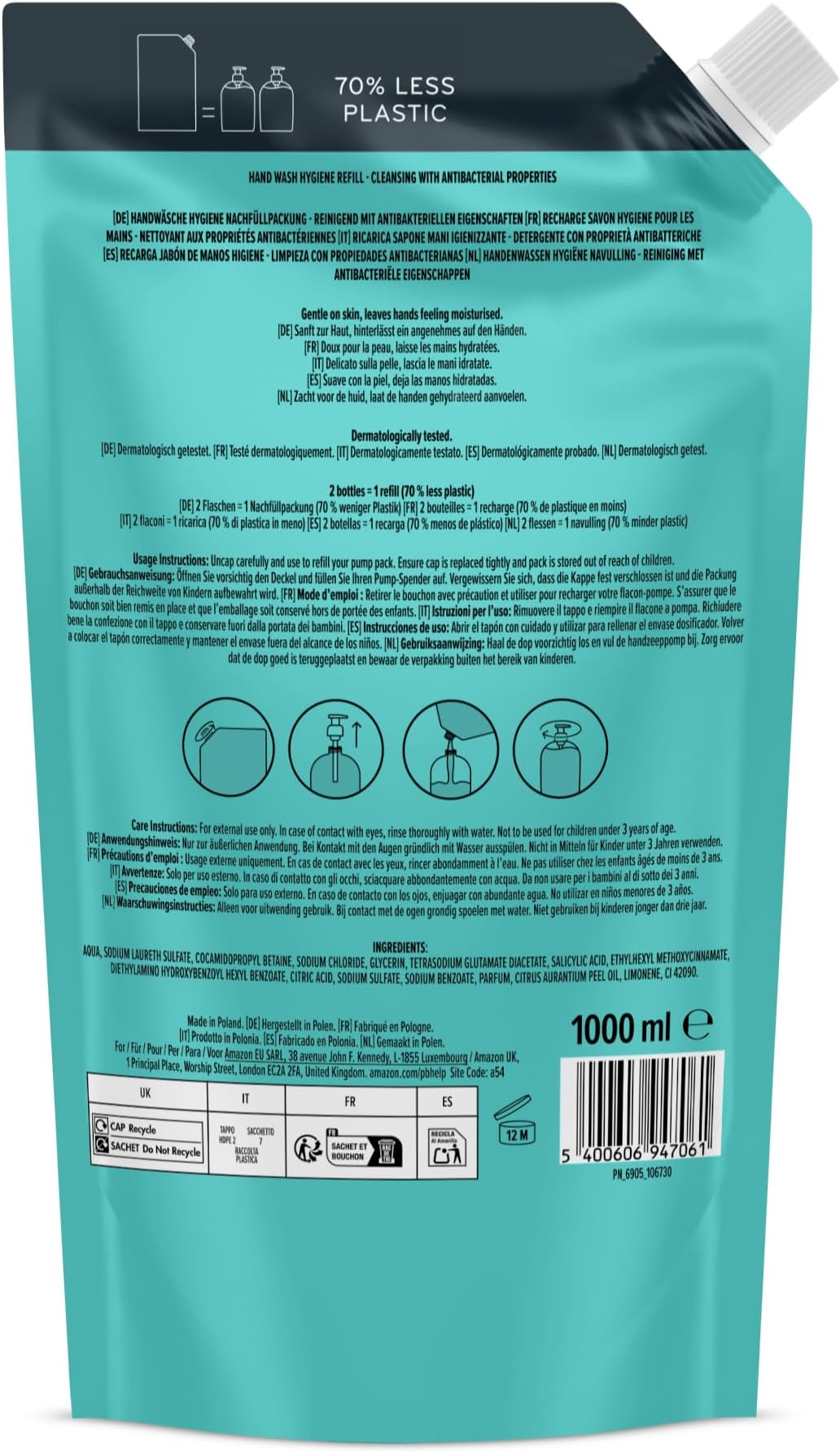 Hygiene Hand Wash Refill, 2 x 1000ml