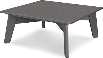 POLYWOOD Riviera Modern Conversation Table in Slate Grey