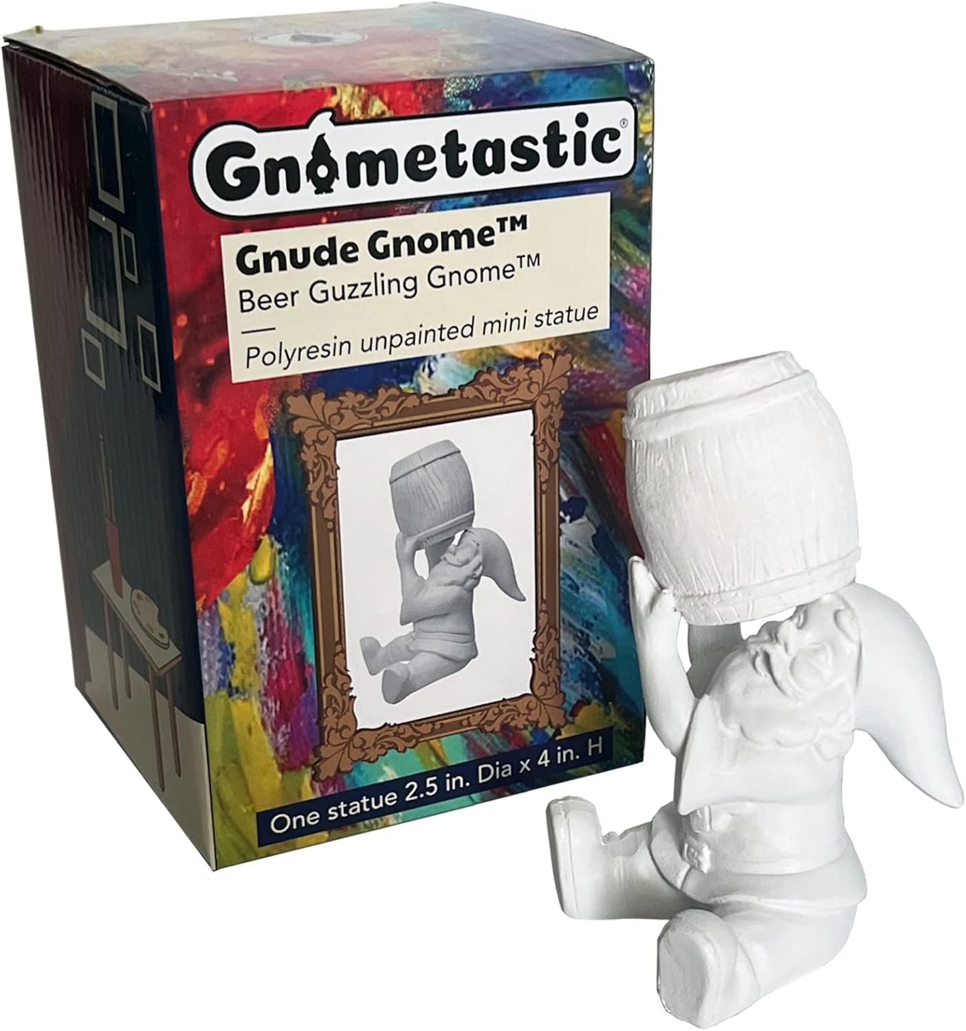 Gnometastic Gnude Mini Gnomes Beer Guzzling Unpainted Gnome Statue