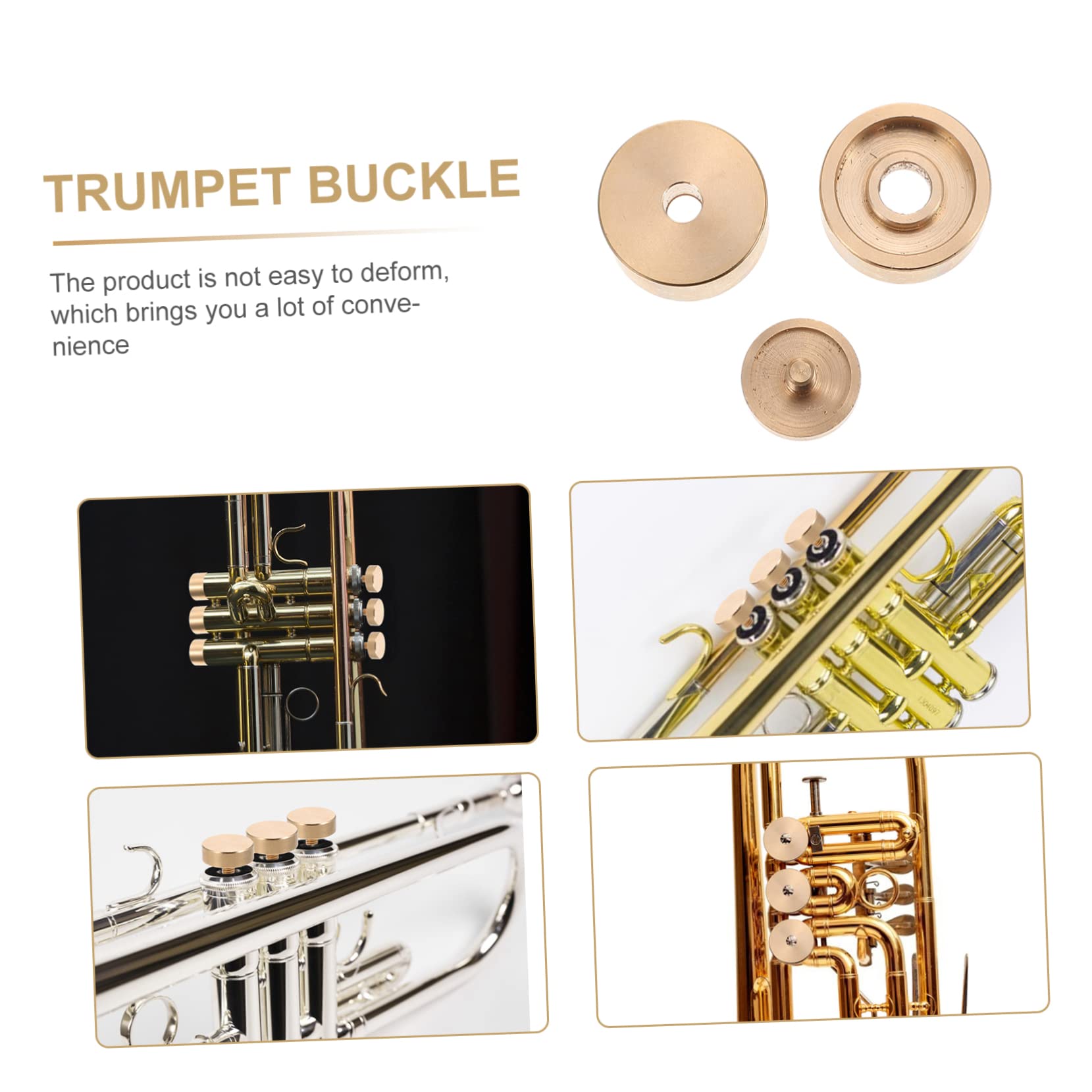 Abaodam Coppia di Coperture per Pulsanti della Tromba in Rame, Resistenti alla Deformazione allo Scolorimento, Accessorio Musicale per Banda