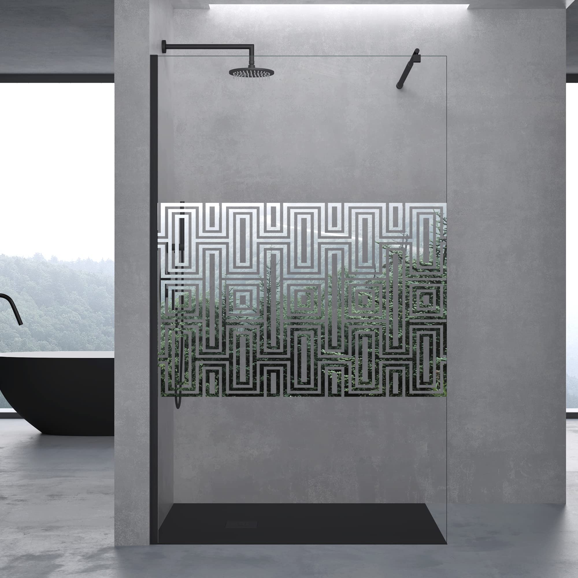 doporro Walk-In Dusche Duschwand 140x200cm Duschabtrennung 10mm ESG-Glas
