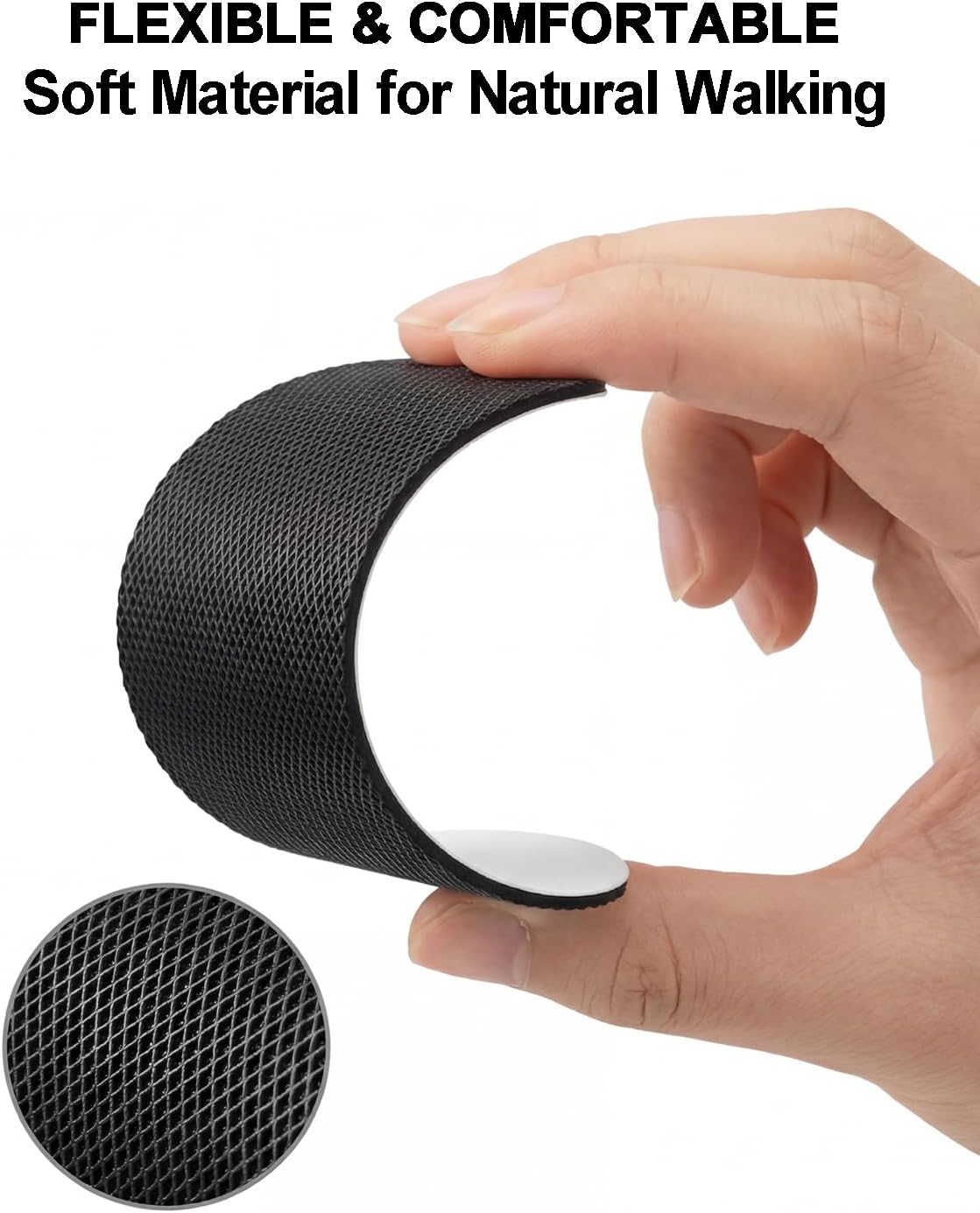 Linwei Anti Slip Shoe Grips, Adhesive Non Slip Shoe Pads, Durable Rubber Sole Protectors, Comfortable Shoe Gummies for High Heels, Flats, Boots, Universal Size, 4 Pairs (Black, 2.5" x 3.5")