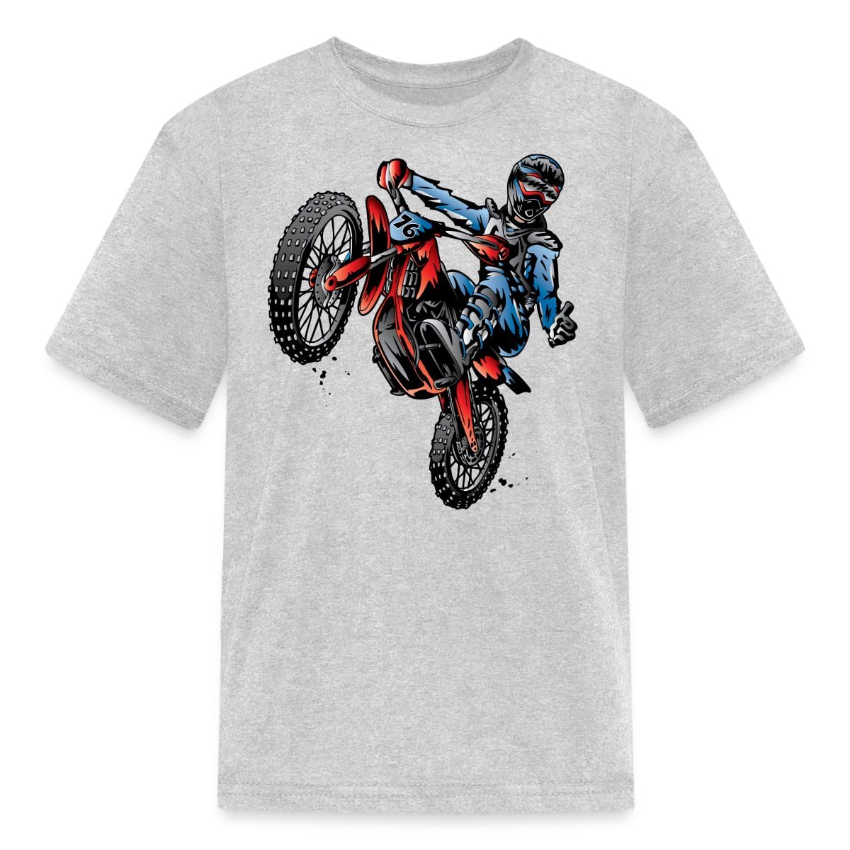Motocross Dirt Bike Stunt Rider Kids' T-Shirt Cotton T-Shirt - Regular Fit, Printed T-Shirts for Men