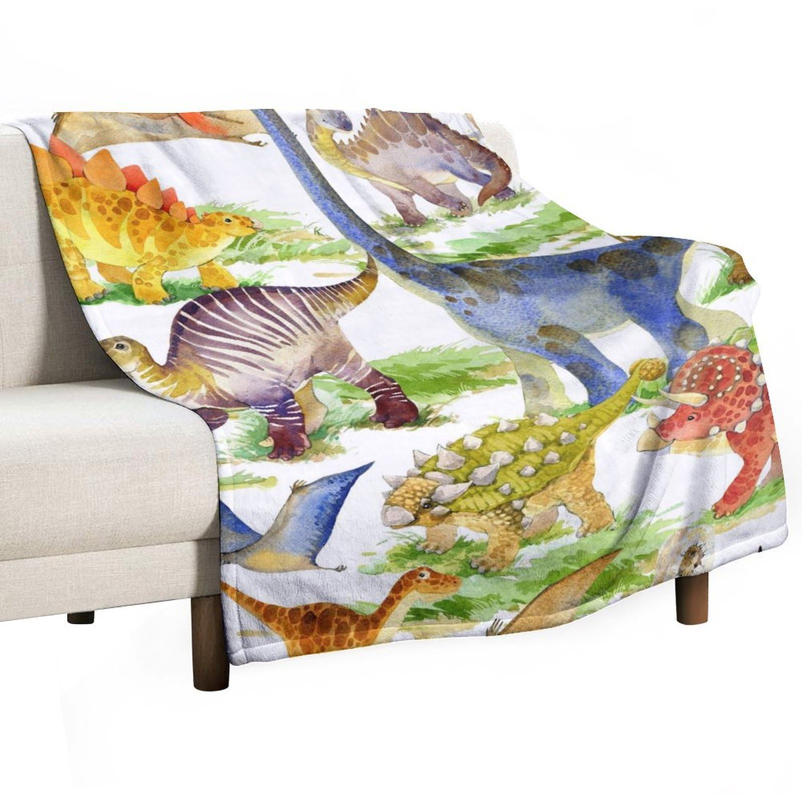 MHYRAC Flannel Blanket, Dinosaur Dragon Throw Blanket for Couch Sofa Bed Office, Soft And Comfortable Without Pilling