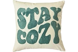 Embroidered "Stay Cozy" Throw Pillow Cover: Comfort in Style