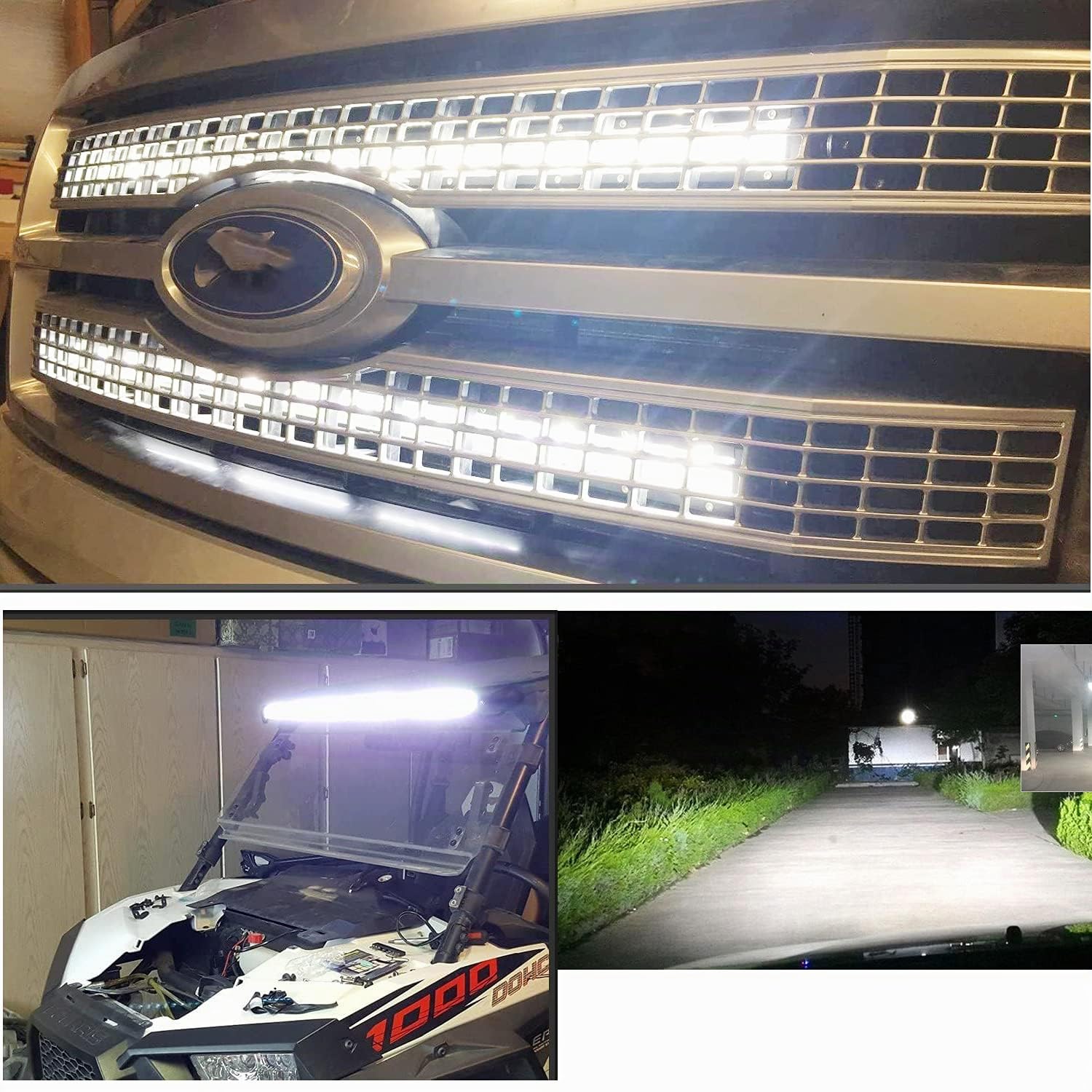 RIGIDON 32 Pulgadas 80cm 150W Foco Barra de luz led y 12V cableado Kit | faro de largo alcance, unica fila, barras luminosas, para off road camión coche ATV 4x4 todoterreno barco, lámpara de trabajo