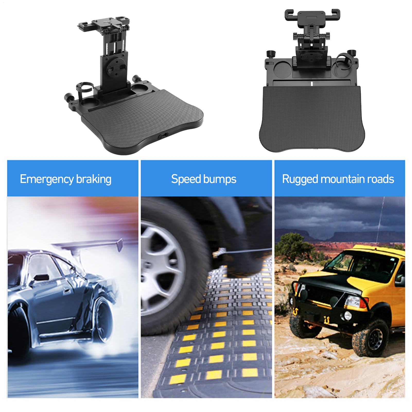Generico Organizzatore automobilistico posteriore - superficie di lavoro | convertibile, vassoio per veicoli multifunzionale | Porta del dispositivo integrato, piattaforma da pranzo pieghevole per bam