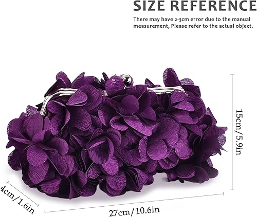 Miniatura 2 de LAKSMI Bolsos de noche de embrague para mujer, apliques florales, bolso formal Shouder con cadenas desmontables