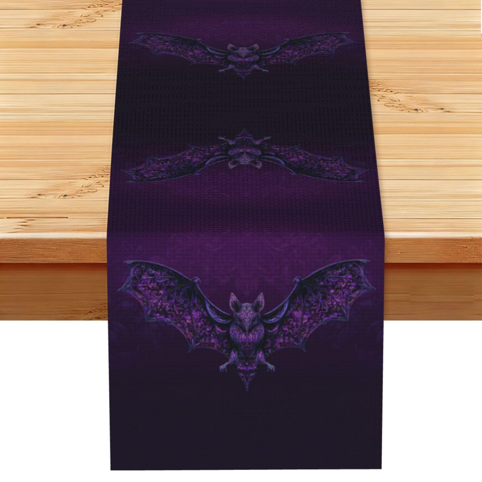 Purple Bat Linen Feel Table Runner Wedding Party Home Decoration