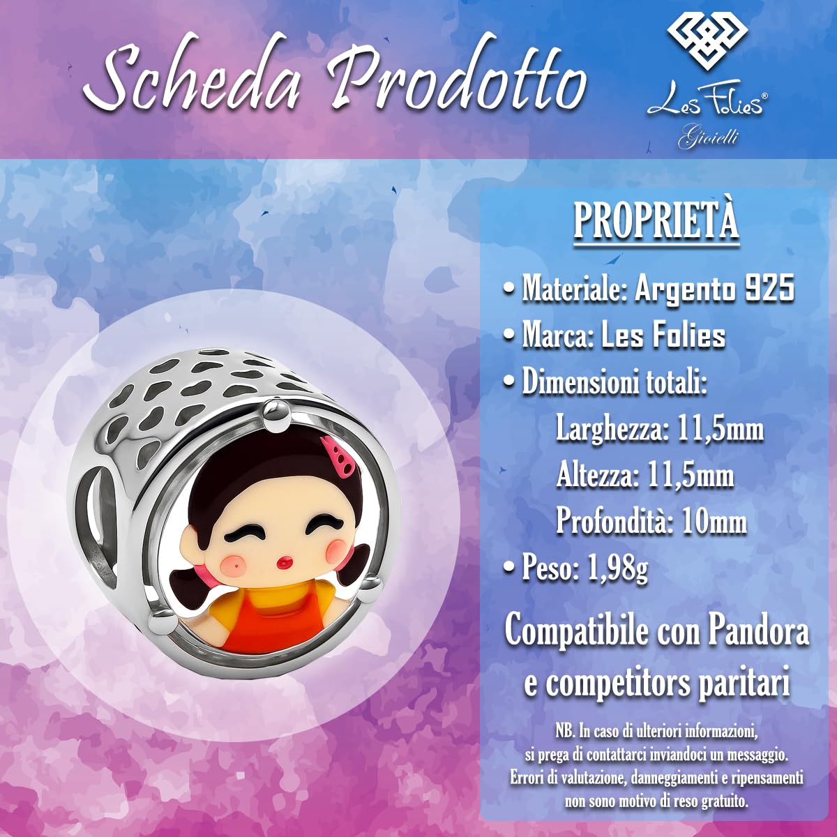 Charm Squid Game Bambola Youngh-Hee Un Due Tre Stella serie Tv telefilm koreano Calamaro pendente in argento 925 - Les Folies per Pandora