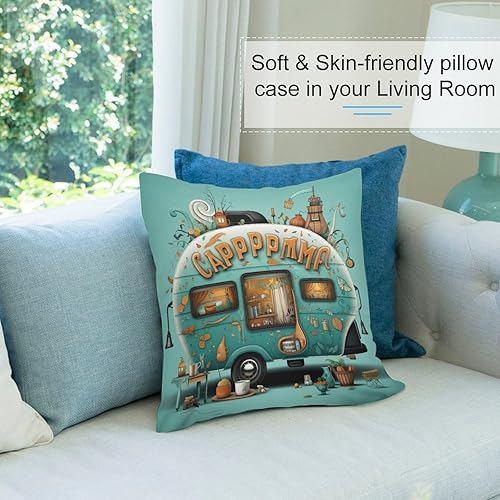 Miniatura 8 de HighonHi Funda de cojín cuadrada de 20 x 20 pulgadas, fundas de almohada suaves y cuadradas para sofá, fundas de cojín abstractas de montaña de