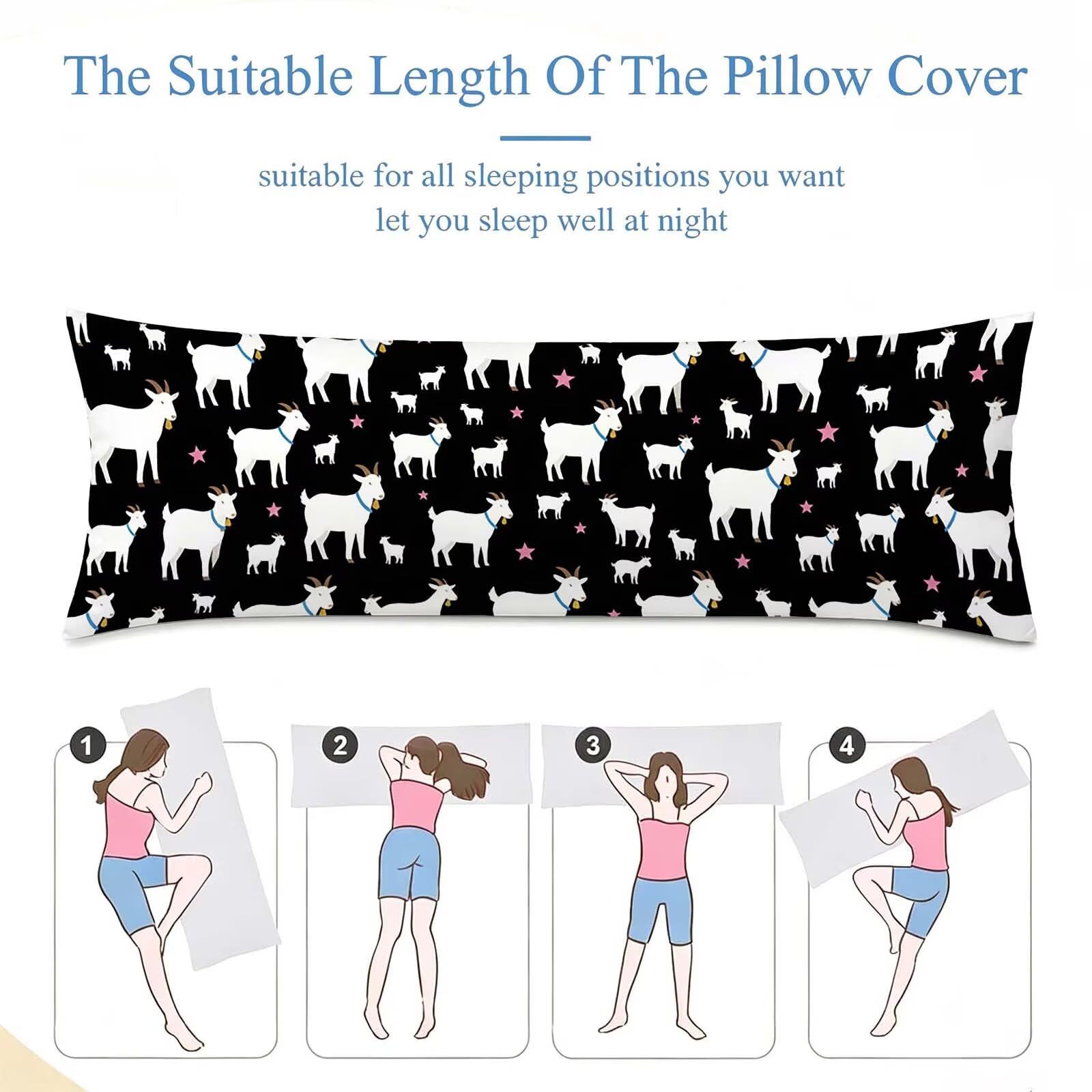 Nero-6 Federe Cuscino Letto 50 x 150 cm, Grande Cuscini per Divano Lino, | Doppia Faccia Stampa, Animale Fodera per Cuscino Decorativa, con Cerniera, Cuscino per Dormire Sul Fianco j-190