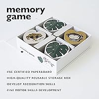 Vista 3 de Wee Gallery Juego de memoria, animales de la selva y naturaleza, juguete Montessori y juegos cerebrales para niños, actividad educativa para niños