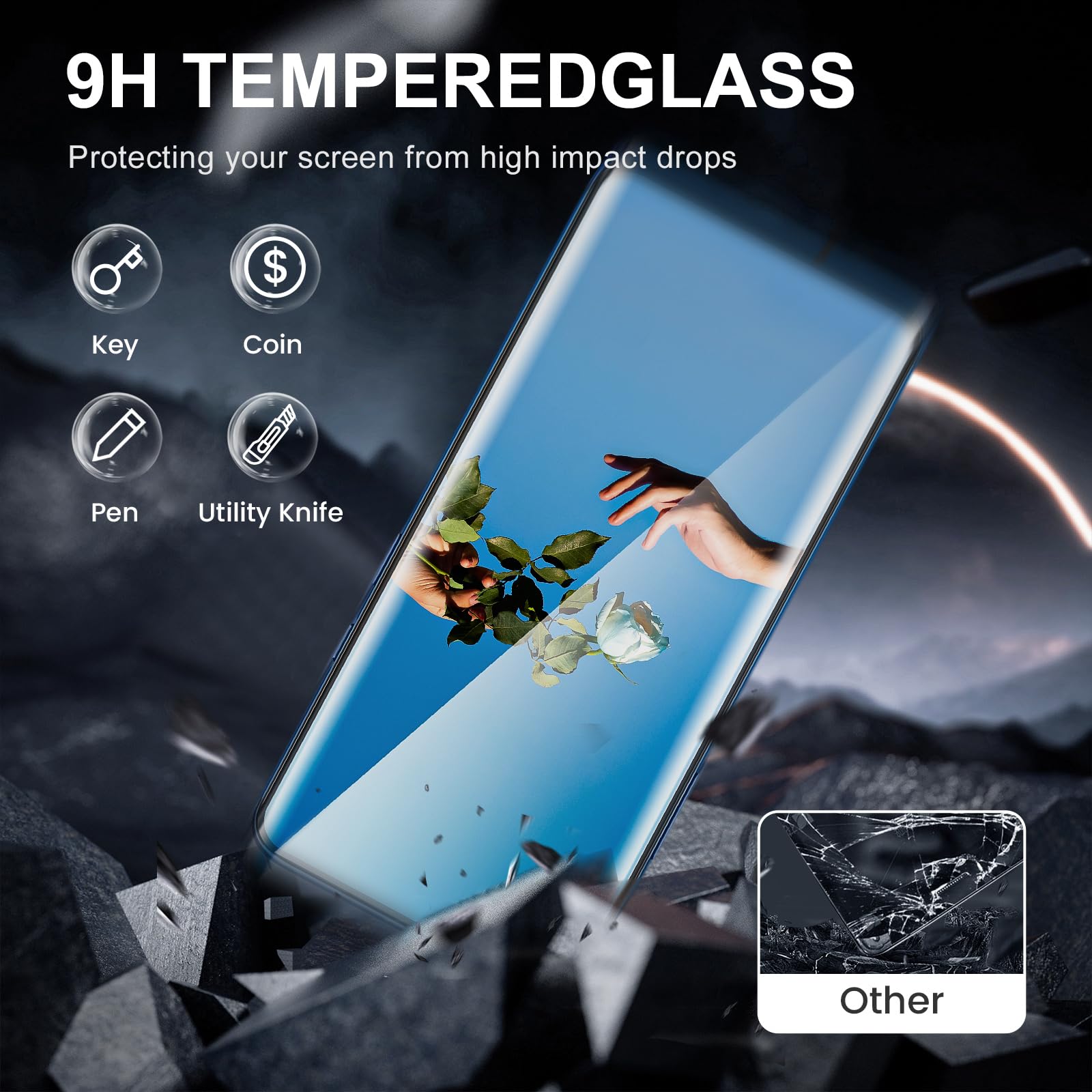 Vetro Temperato per OnePlus 7 Pro/ 7T Pro, Pellicole Protettive Display [Caso Amichevole][Senza Bolle] 2 Pezzi Pellicola Protettiva con 2 Pezzi Pellicola Fotocamera