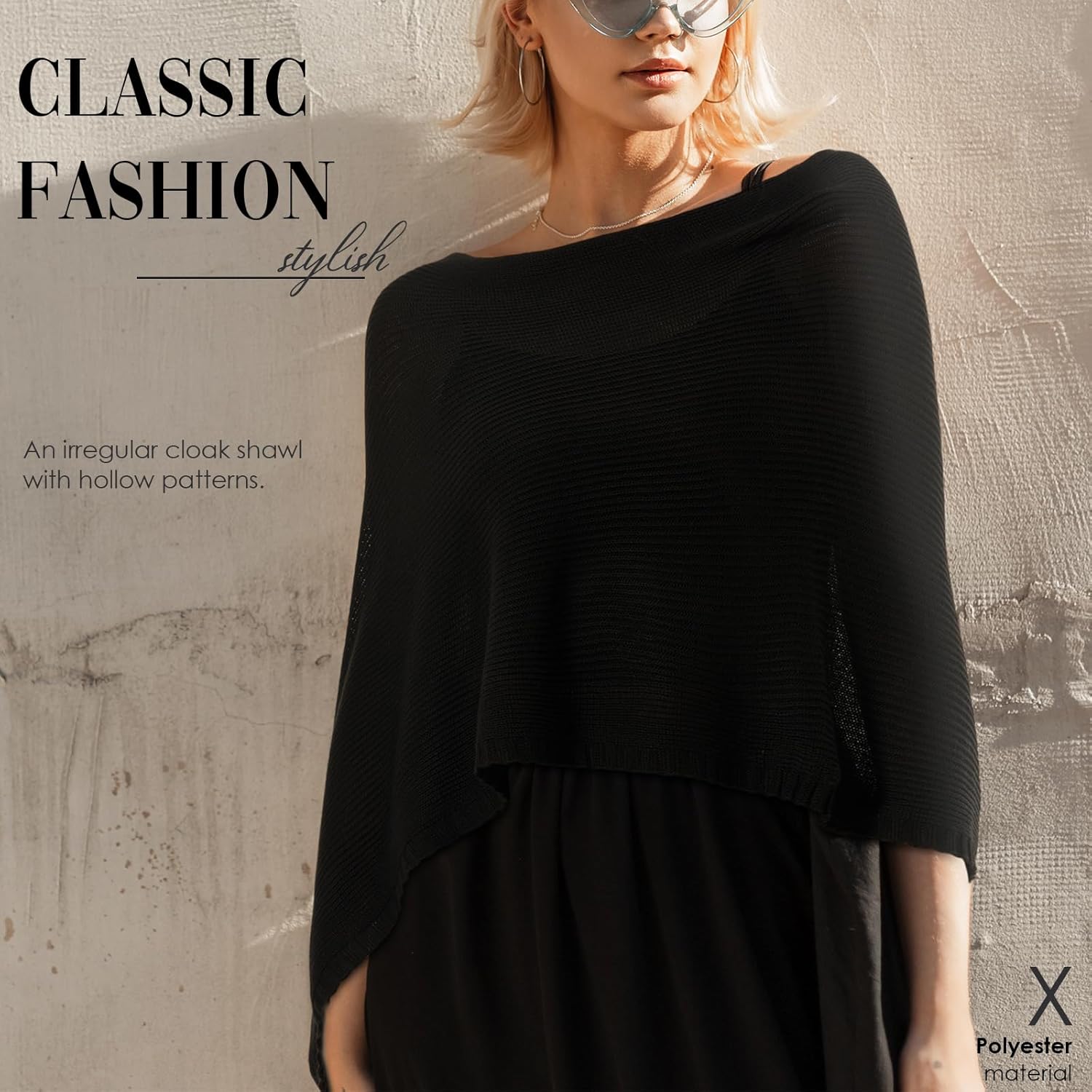 Women Sheer Poncho Shrug Winter Sheer Blouse Top Acrylic Lightweight Poncho Bolero for Evening Dress - Image 6