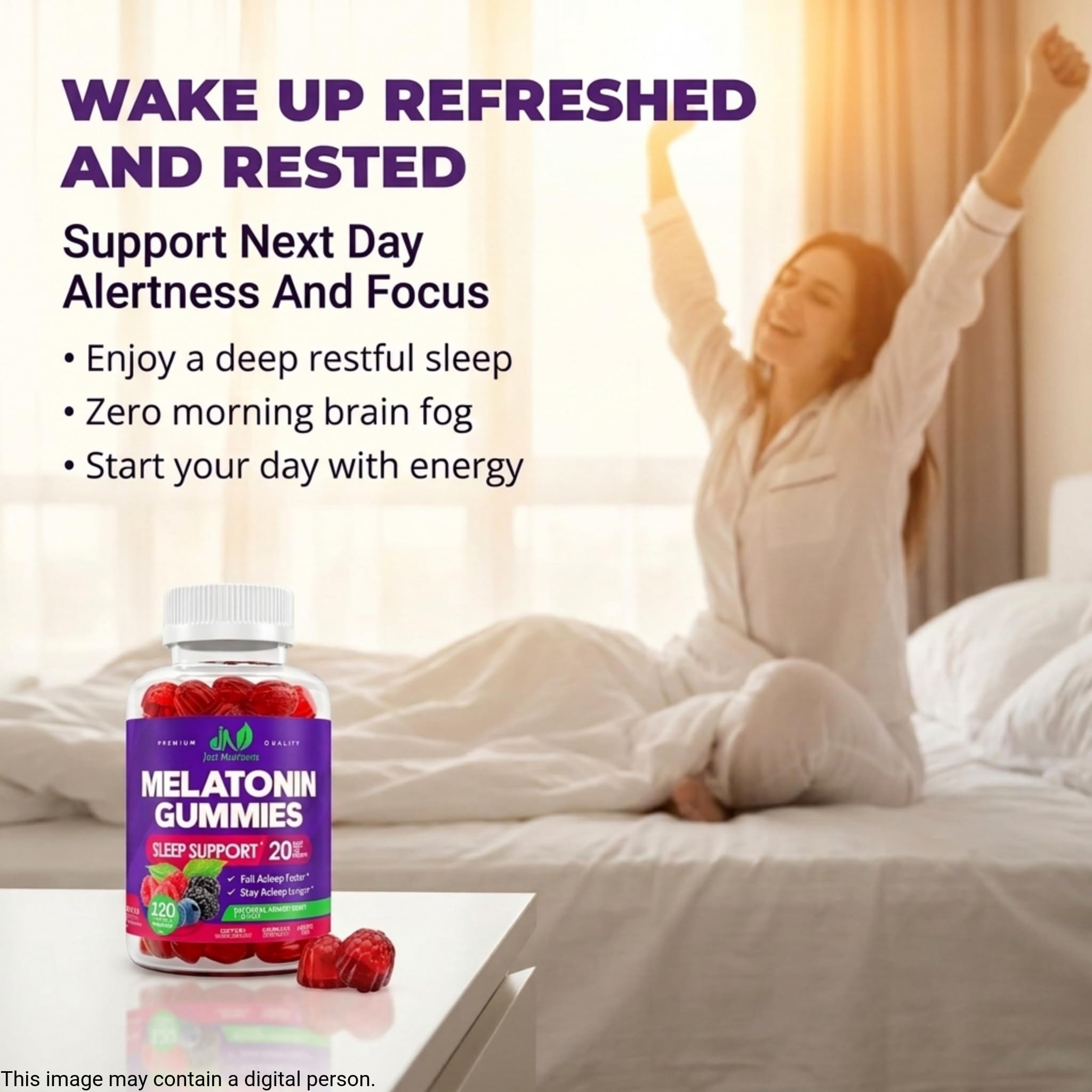 Melatonin 20mg Gummies (120 Count) - Maximum Strength Sleep Gummies — Amazon image 4