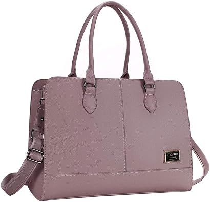 MOSISO Black 3 Layer Compartment Work Business Travel Tote Shoulder Bag Compatible MacBook & Notebook and Laptop Bag for Women up to 15.6 inch Briefcase for Women, PU Leather Large Capacity,