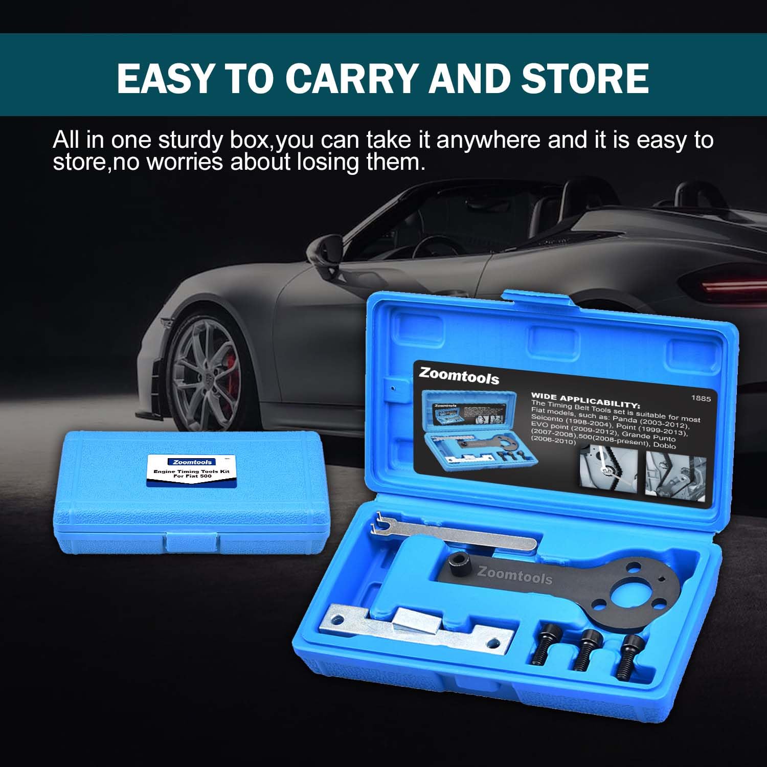 Set di strumenti di bloccaggio della fasatura del motore compatibile con Fiat 500/Punto Evo/Panda/Motore 1.1 1.2 1.4 litri 8v