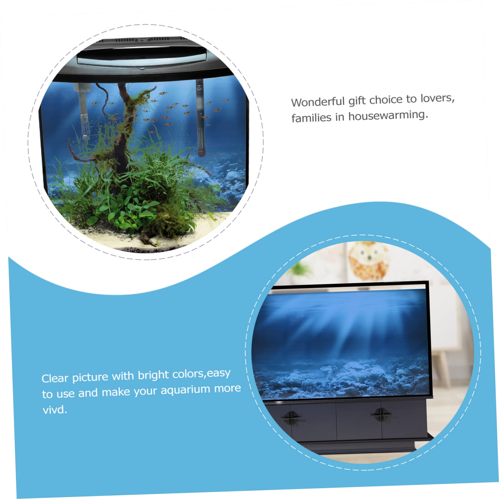 OSALADI 2 Pegatinas De Fondo para Pecera Peces A La Venta Filtro De Esponja para Acuario Calcomanía Decorativa para Acuario Luz LED para Pecera Filtro De Bote Soporte para