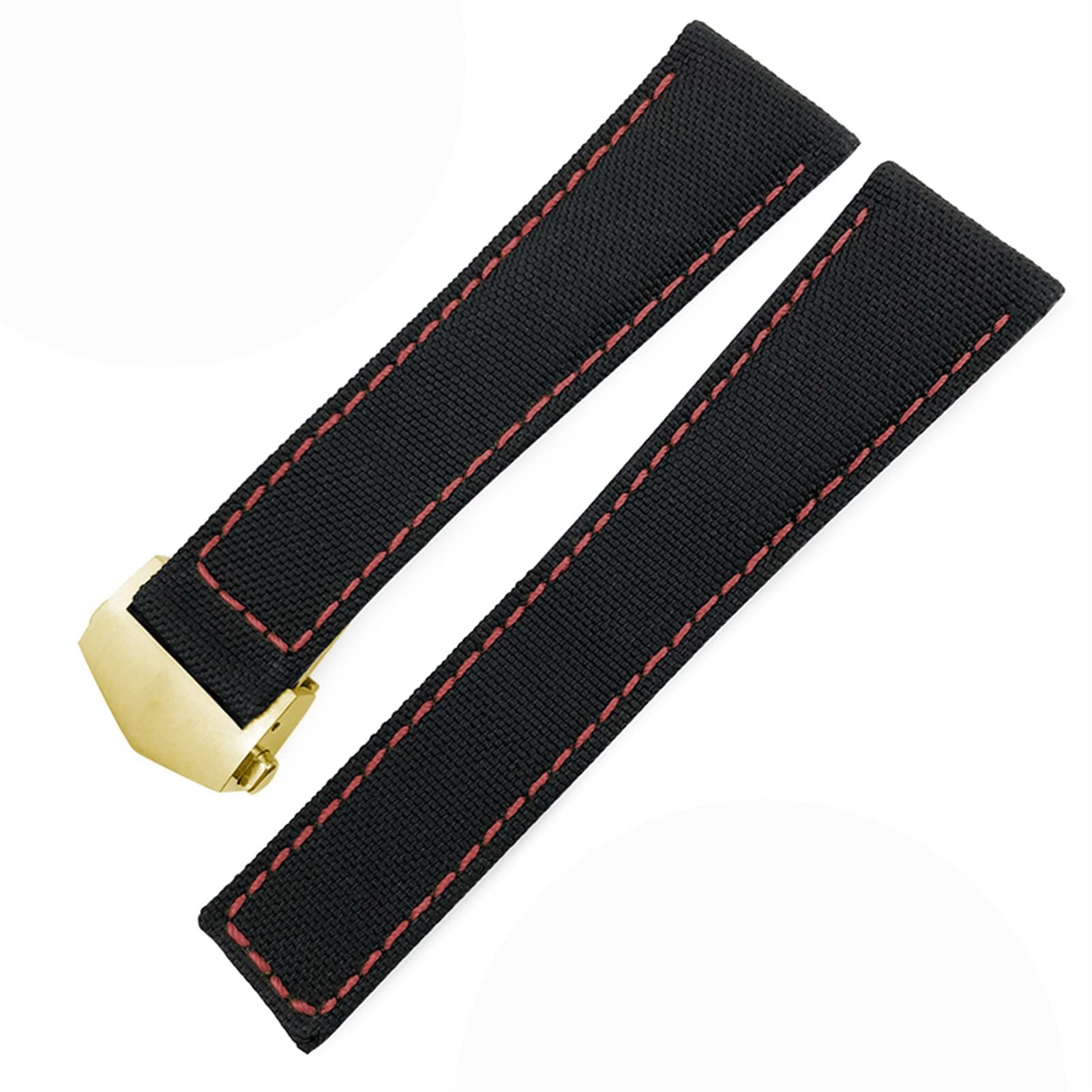 Bracelet de montre nylon 20mm 22mm boucle pliable noir pour Tag Heuer