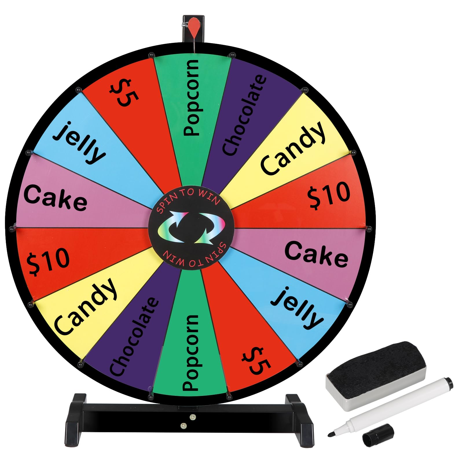Nova Microdermabrasion 24 Inch Tabletop Roulette Prize Wheel with 14 Slots, Fortune Spinning Game Classic Sets for Carnivals, Trade Shows and Events w