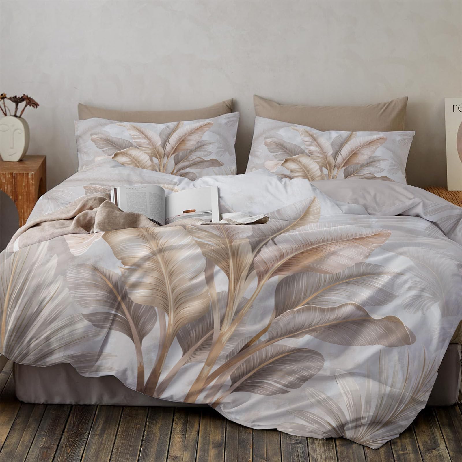 Housse de couette 140x200 hypoallergénique beige pour des nuits sereines sans allergies
