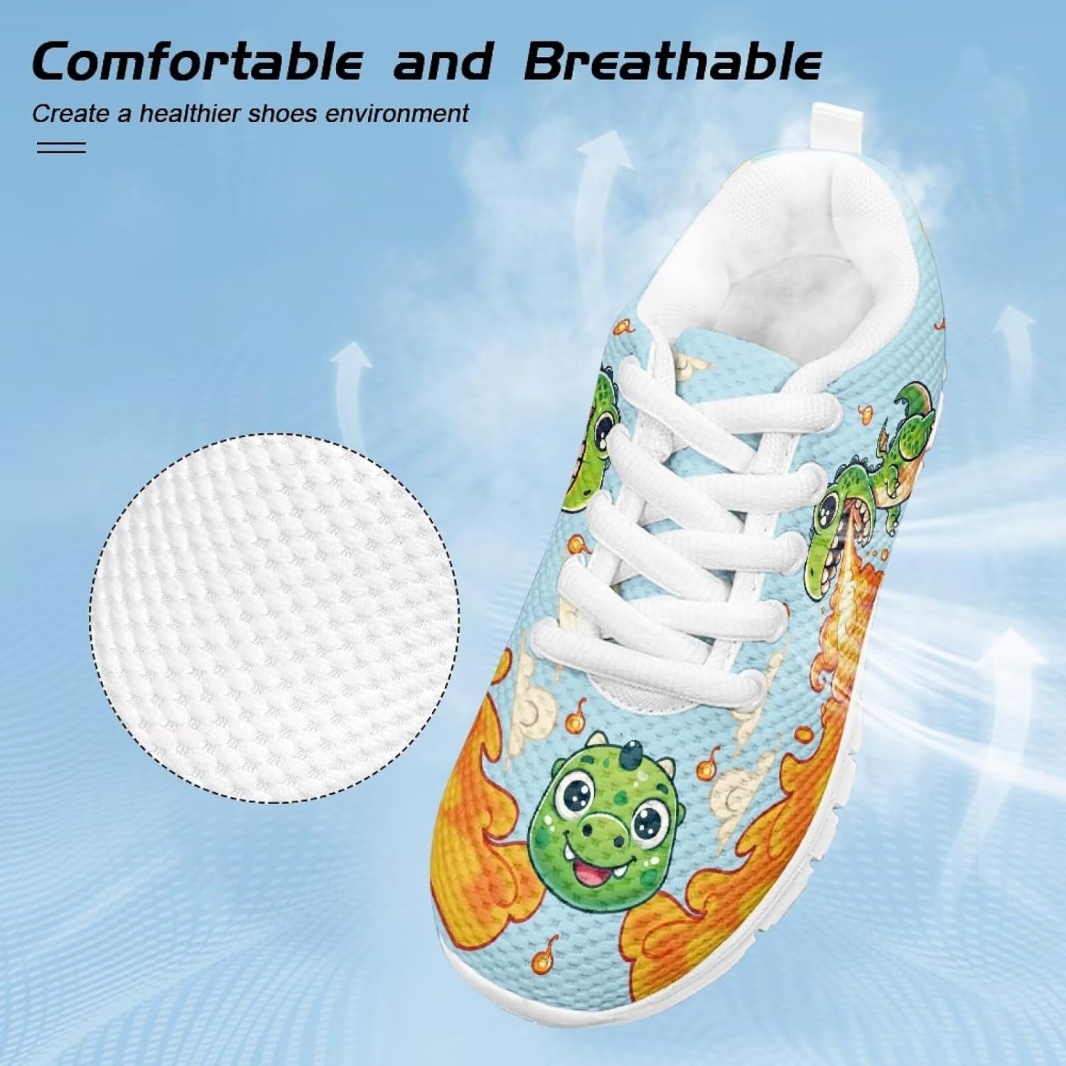 Children's Animals Sneaker Cozy Non-Slip Lace-Up Sport Hiking Shoes for Big Kids Breathable Lightweight Athletic Outdoor Walking Sneaker for Litter Kids US 11-5