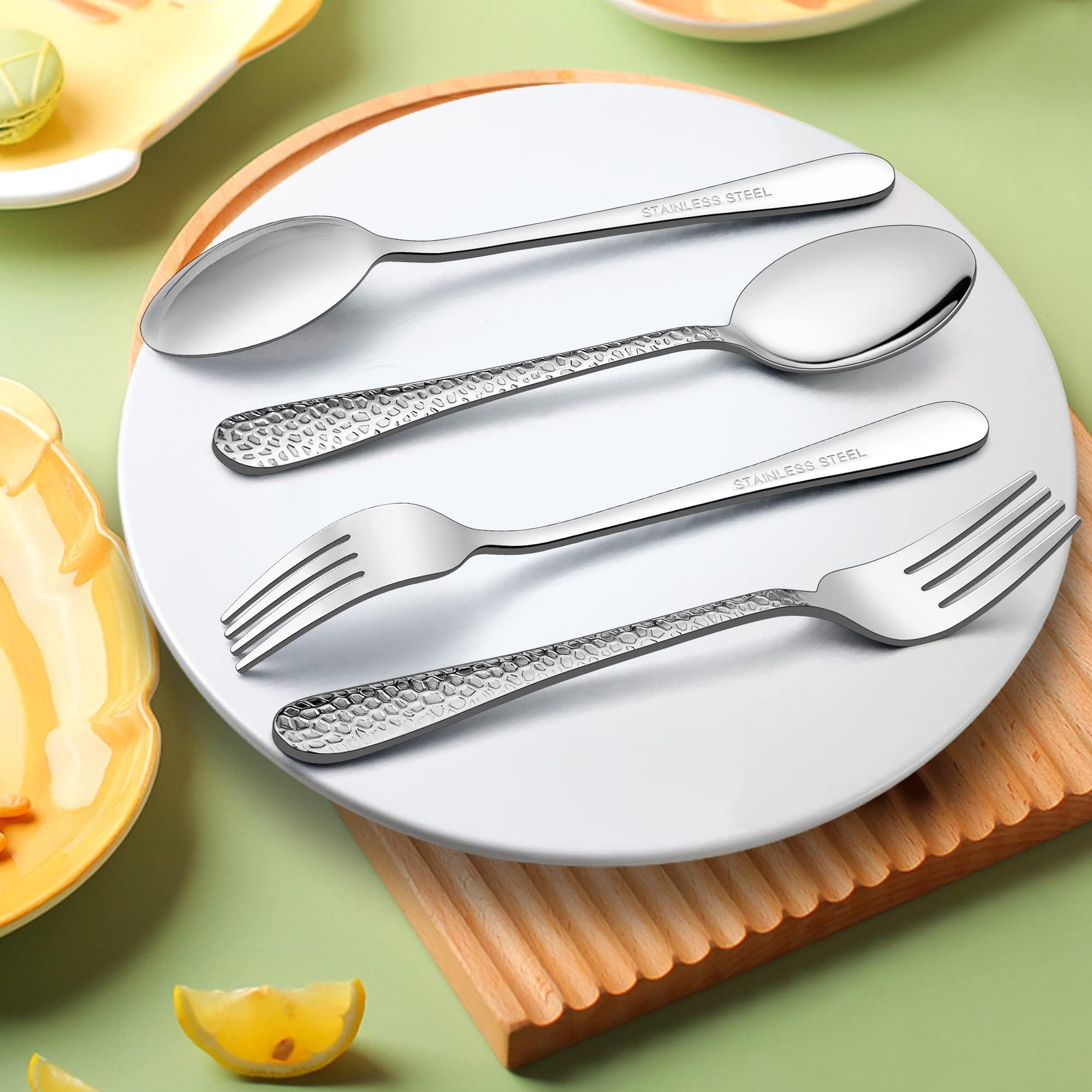 Snapklik.com : 8-Piece Toddler Silverware Set, Includes 4 Spoons And 4 ...
