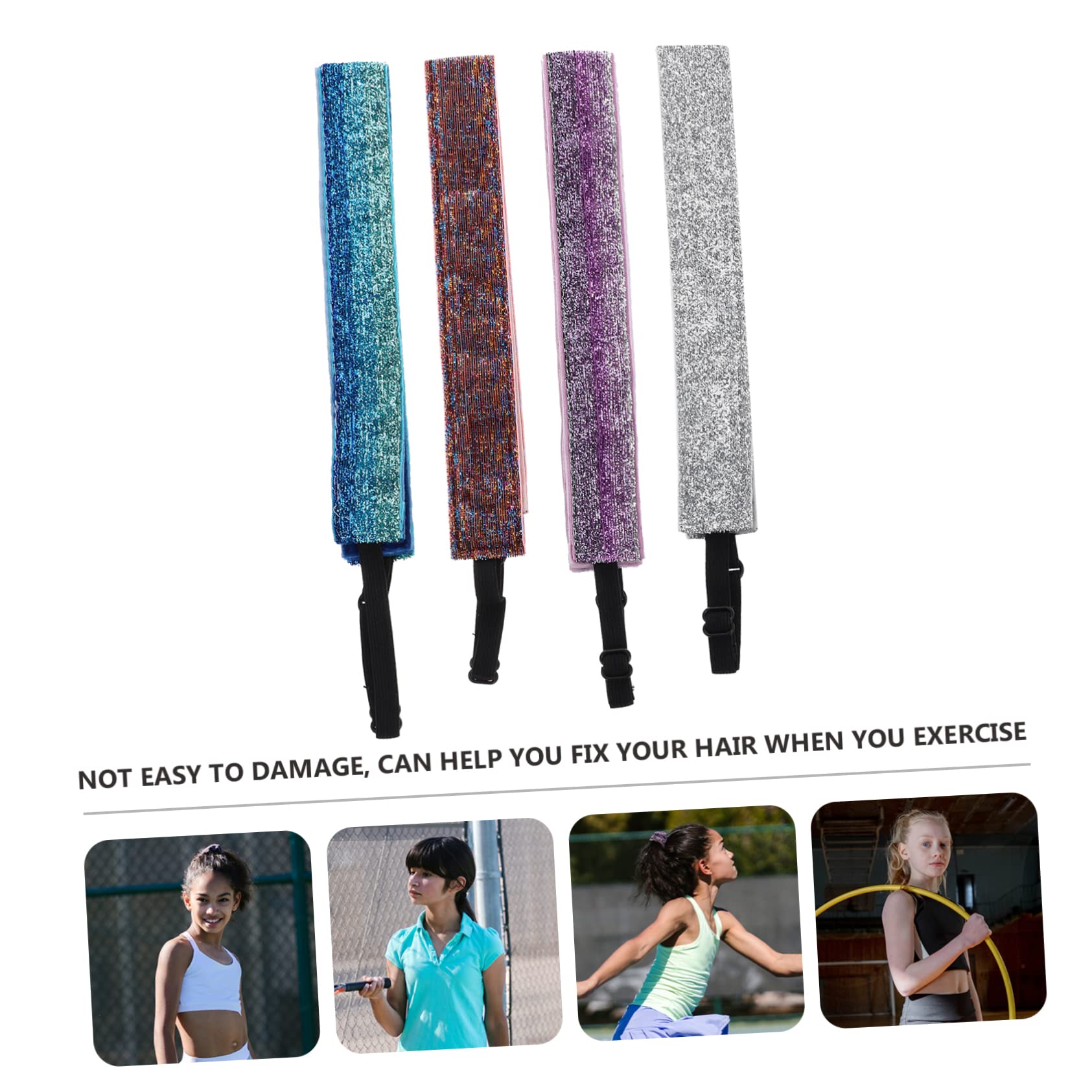 Abaodam Sport Stirnband Wander Stirnbänder Workout Schweißband Sportstirnbänder Für Mädchen Elastisches Sport Stirnband Lauf Haarbänder Für Schweißband Pailletten Stirnband