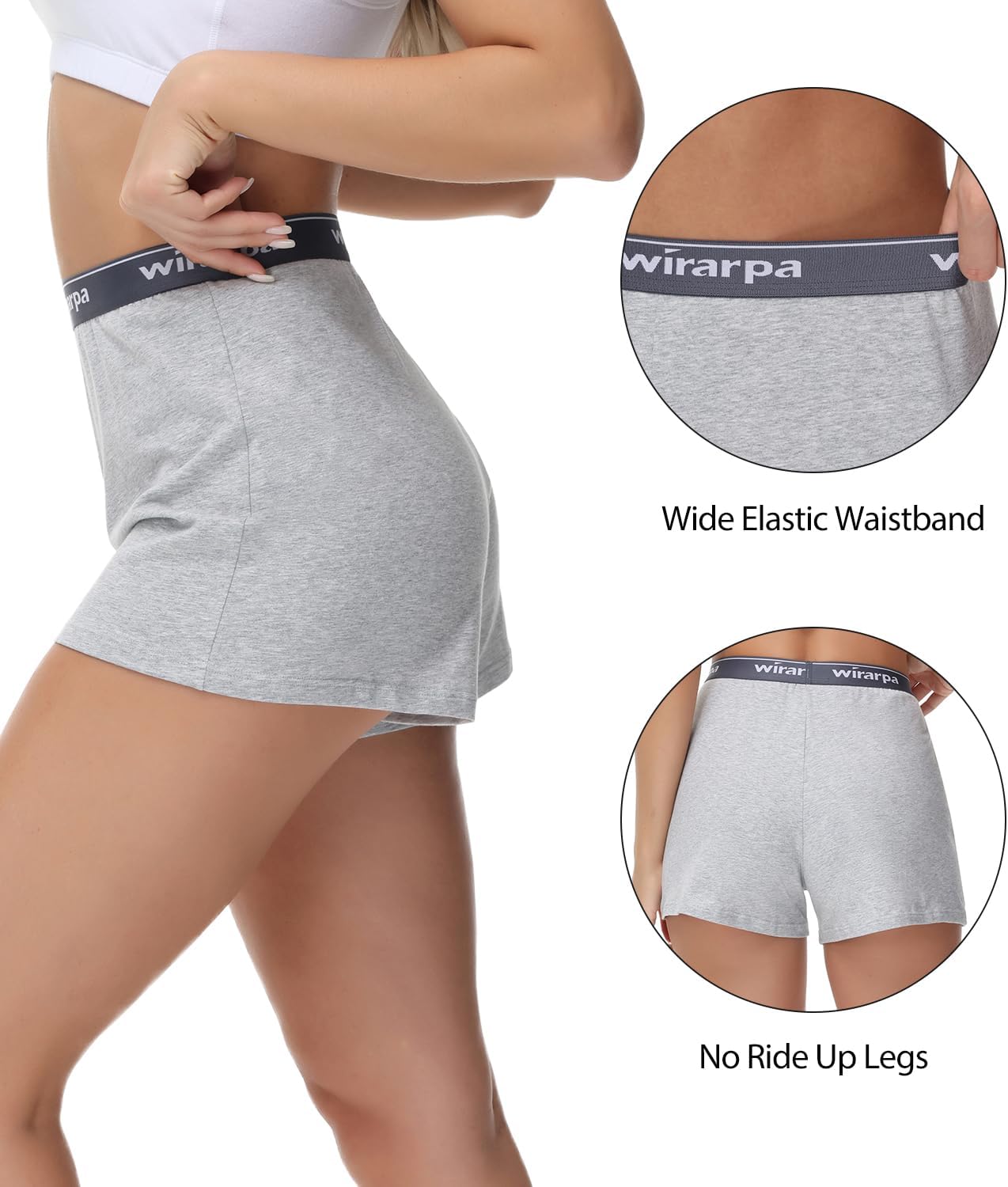 wirarpa Women's Cotton Sleep Shorts Comfywear Lounge Pajama Shorts 3 Pack - Image 3