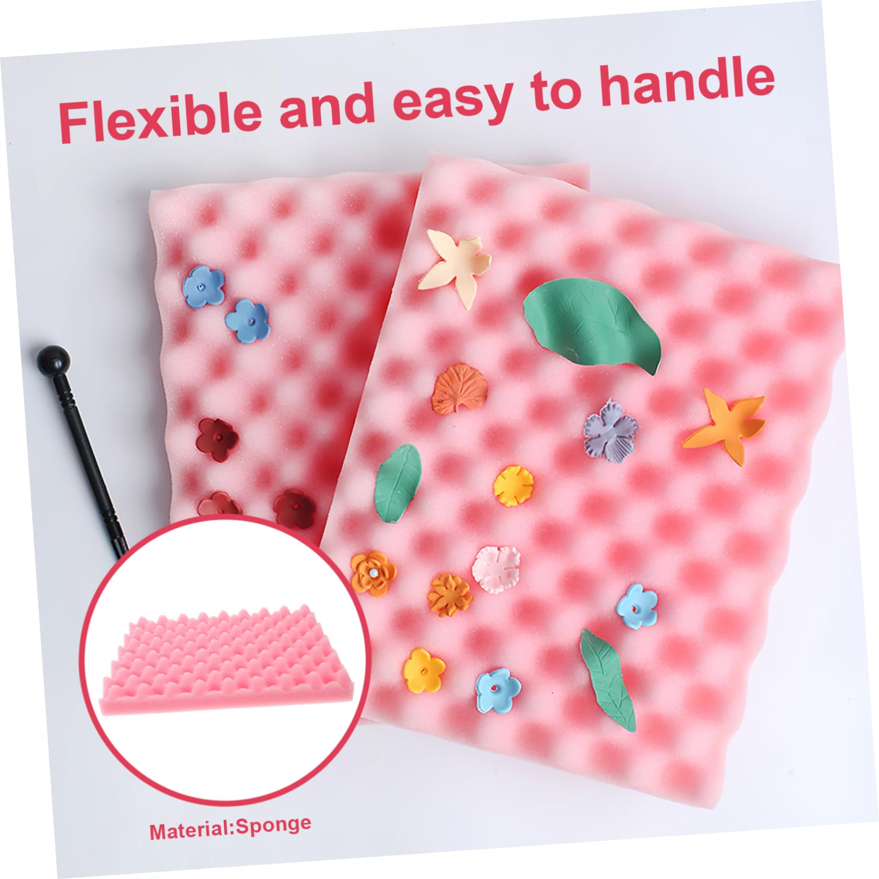 6piezas Esponjas De Fondant para Secado De Flores De Decoración De Pasteles Almohadillas para Modelado De Pasta De y Flores De Icing