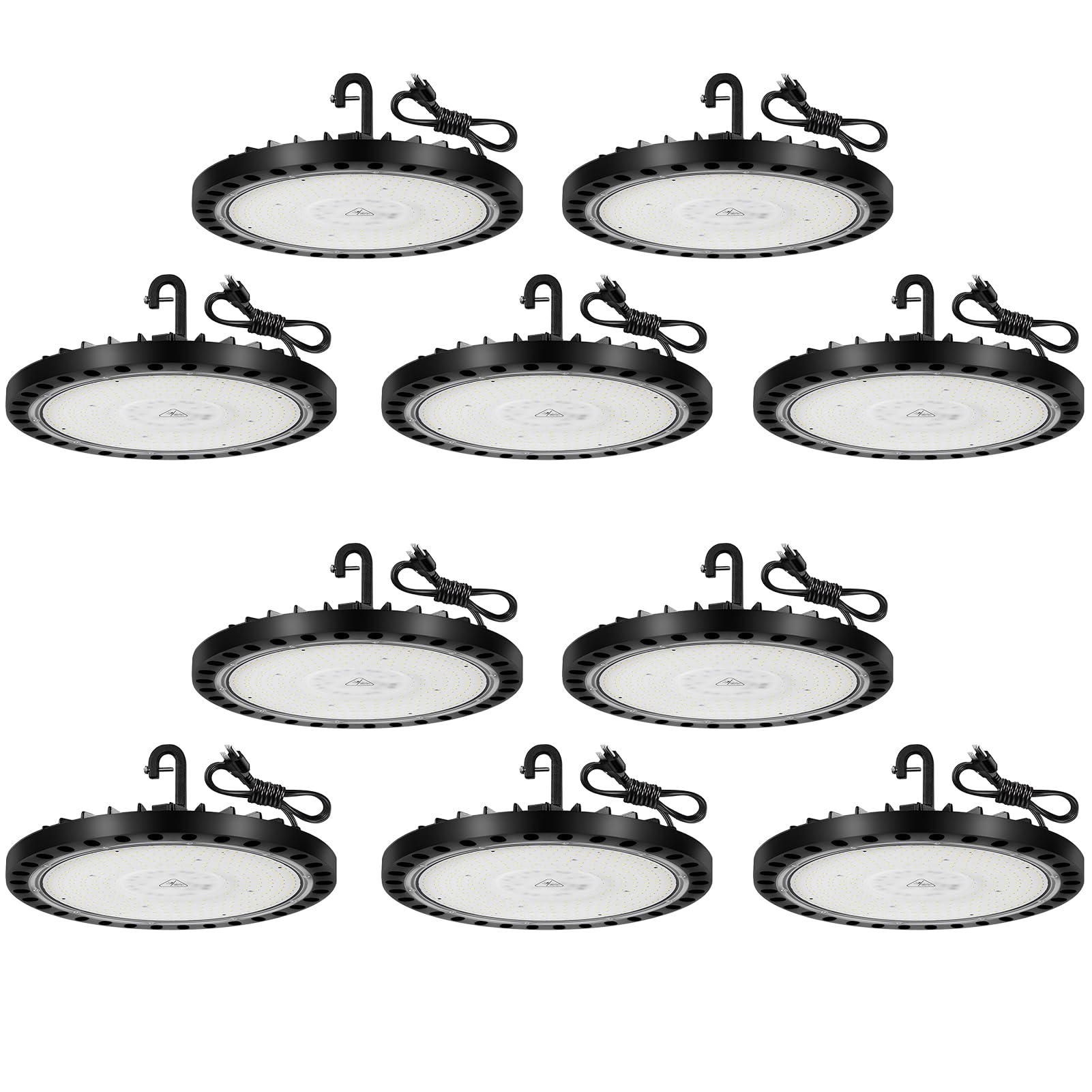 High Bay Light 200W 10 Pack 5000K 21 000LM 210LM W UFO High Bay Lights with US Plug