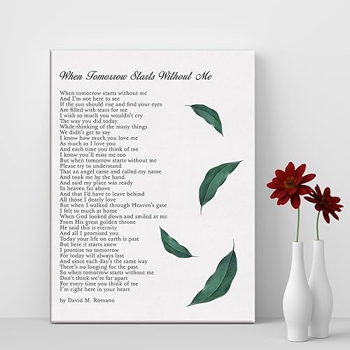 Miniatura 4 de LEXSIVO Lienzo impreso moderno para pared, decoración del hogar, When Tomorrow Starts Without Me, pintura de 12 x 15 pulgadas, póster enmarcado