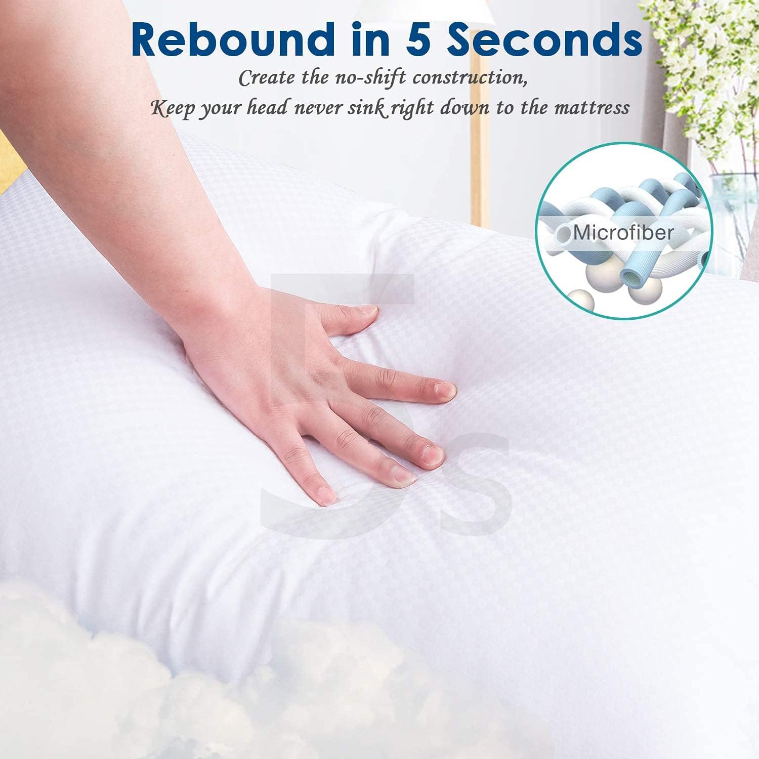 Bed Pillows for Sleeping King Set of 2 Sleeping Pillows for Side and Back Sleepers 2-Pack Down Alternative Cooling Pillows Hotel Collection Gel Pillows for Side, Back Sleeper Breathable Cover