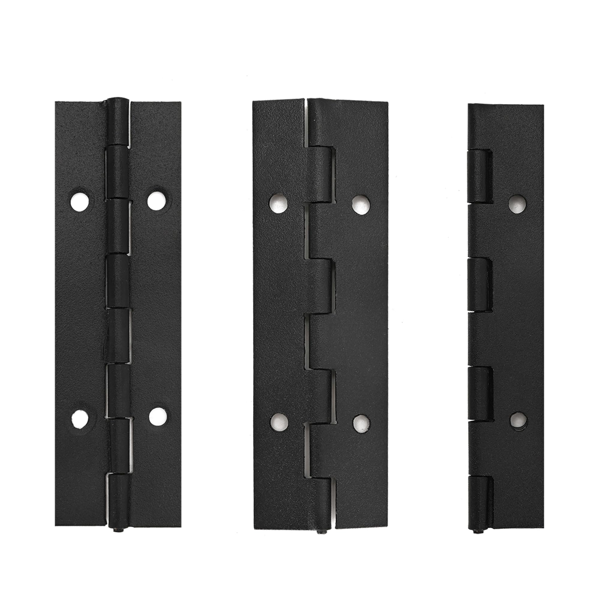 4-Pack 4" Black Stainless Steel Piano Hinges - Heavy Duty, 2" Open Width With Screws