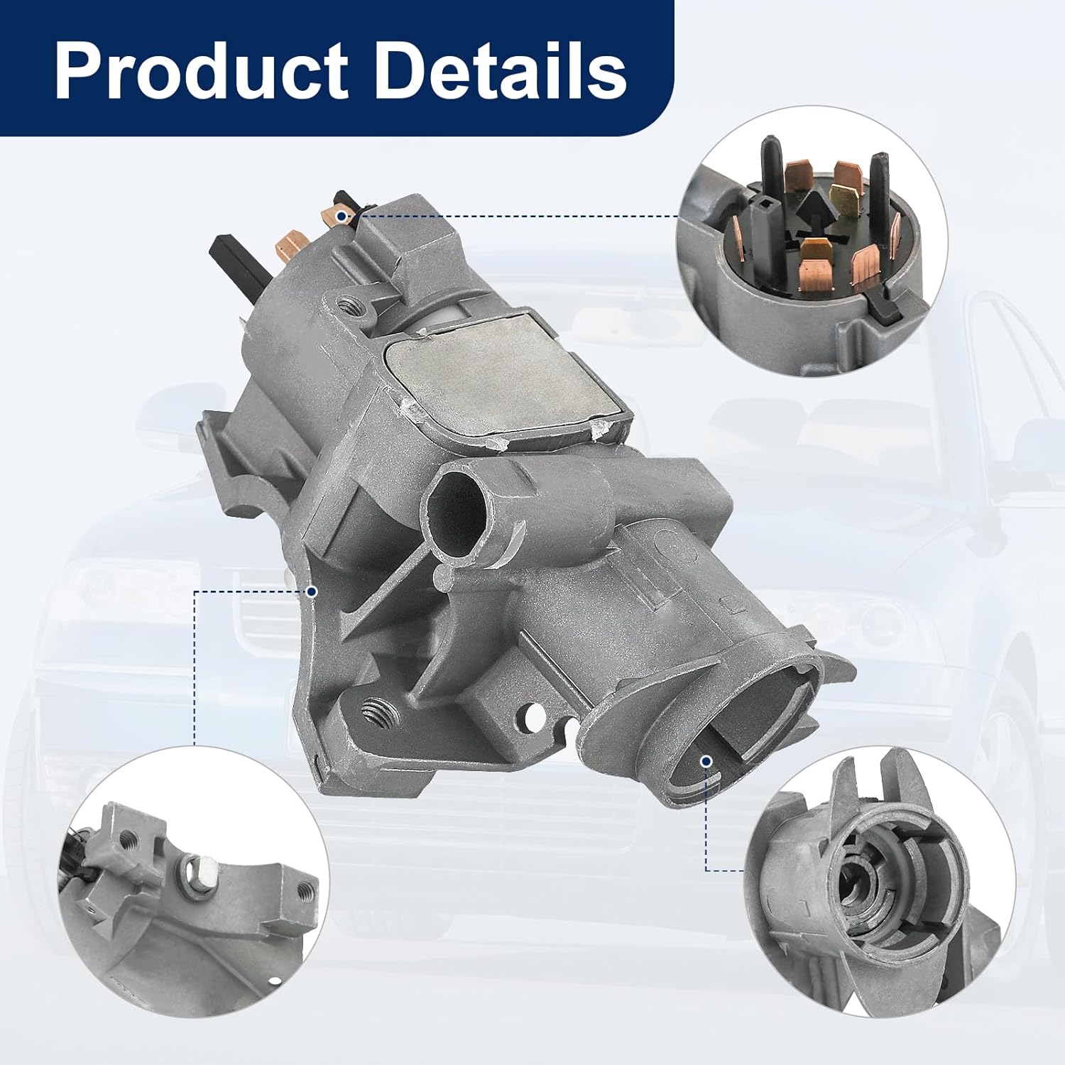 Ignition Lock Steering Housing Starter Switch Cylinder Replacement for Audi A4 A6 Replacement for Volkswagen Passat Golf Replacement for Jetta Mk4 Replaced 4B0905851B 4B0905851C Ignition Lock Switch - Image 4