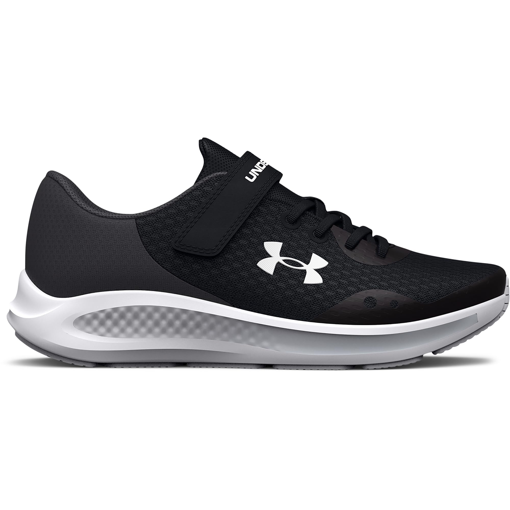 Under Armour Girl's Little Kid Pursuit 3 Alternate Closure, (001) Black/Jet Gray/White, 3