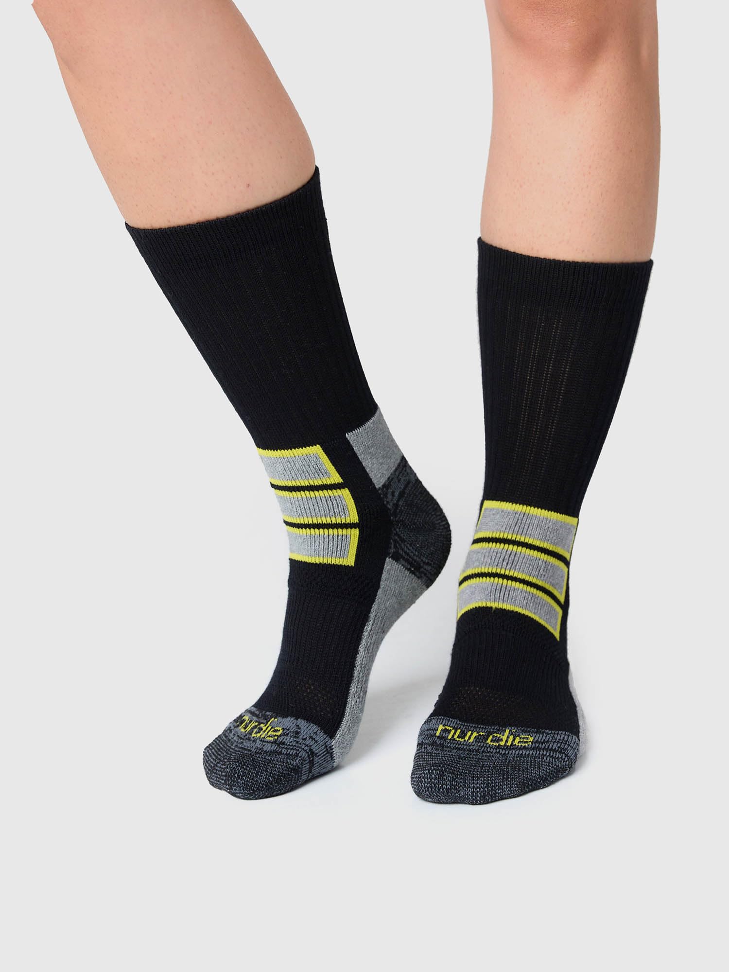 NUR DIE Damen Freizeitsocken 8-Pack Outdoor Socke weich bequem atmungsaktiv - schwarz/gelb weich bequem atmungsaktiv - Größe