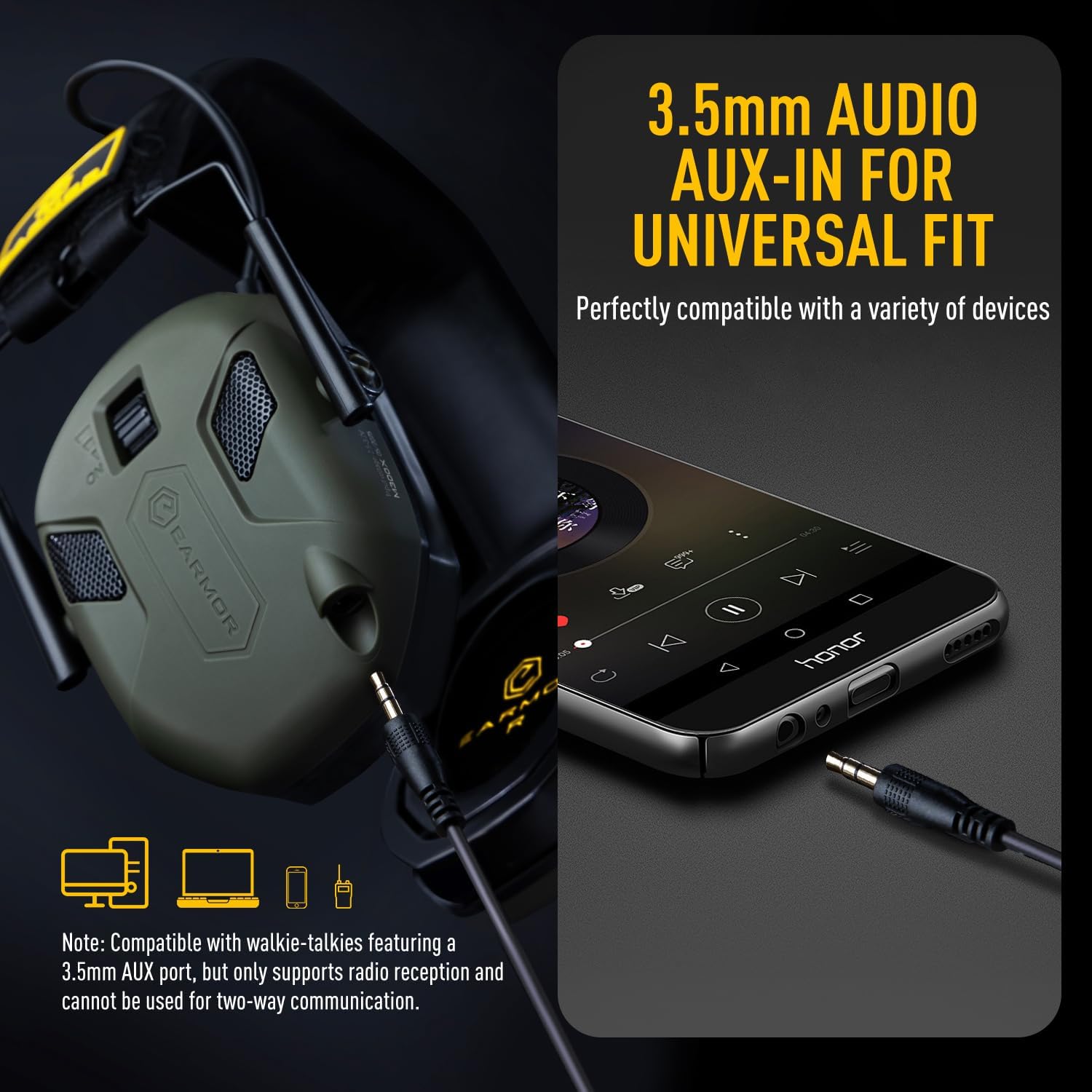 EARMOR Electronic Ear Protection for Shooting with 4 Microphones,Shooting Ear Protection with Gel Ear Pad, 30dB SNR/ 24dB NRR - Image 5